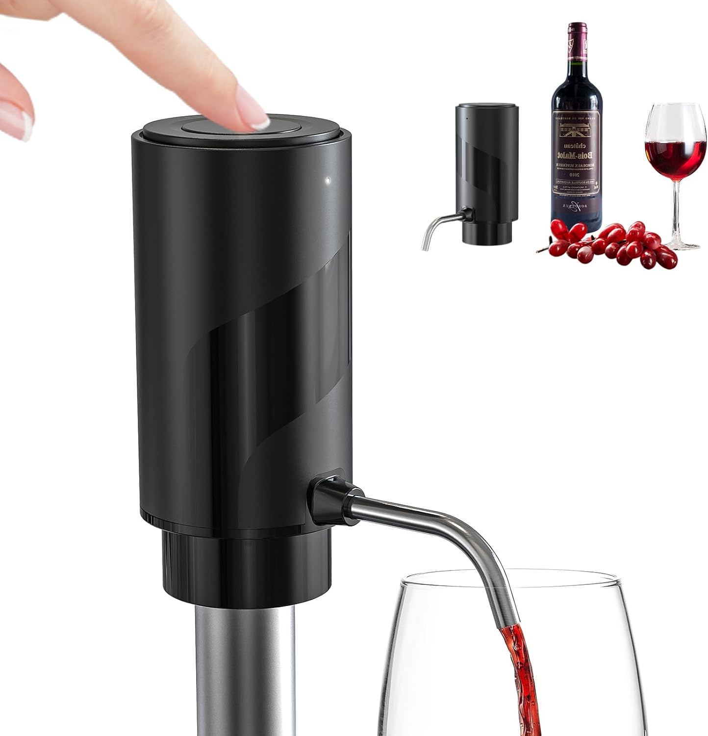 MolaMolamoy Wine Aerator Electric Wine Decanter Automatic Wine Aerator Portable One Touch Wine Dispenser Rechargeable Wine Pourer Wine Gifts for Wine Lovers and Parties