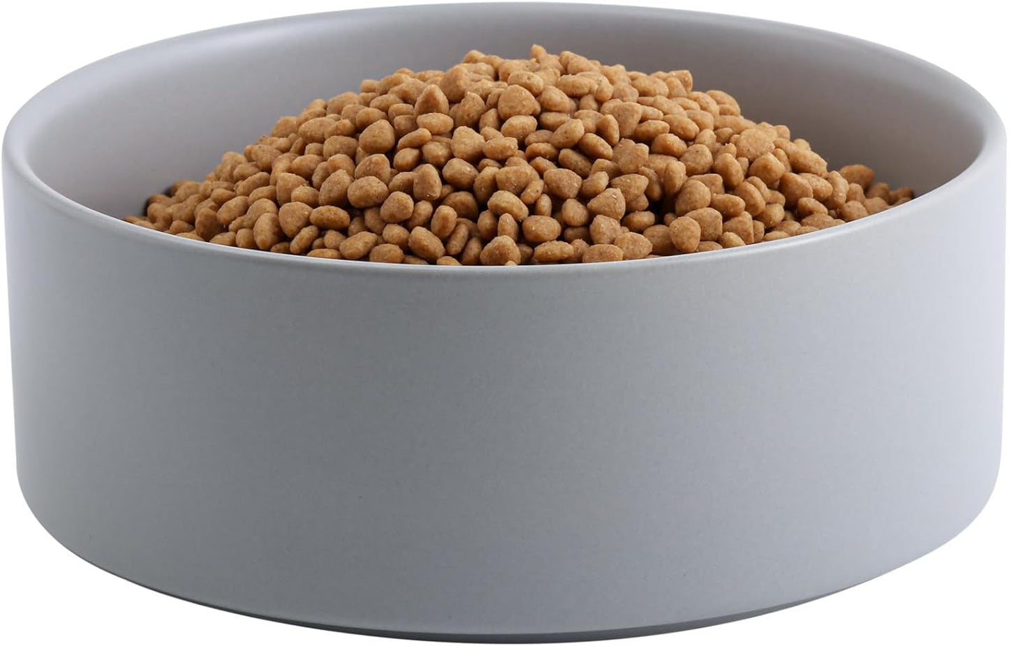 Grey 8 in Dog Bowl Ceramic for Medium Large Sized Breed,Retrievers,7.6 Cups Non Slip Heavy Wighted Dog Food Water Dish,Durable Big Pet Bowl