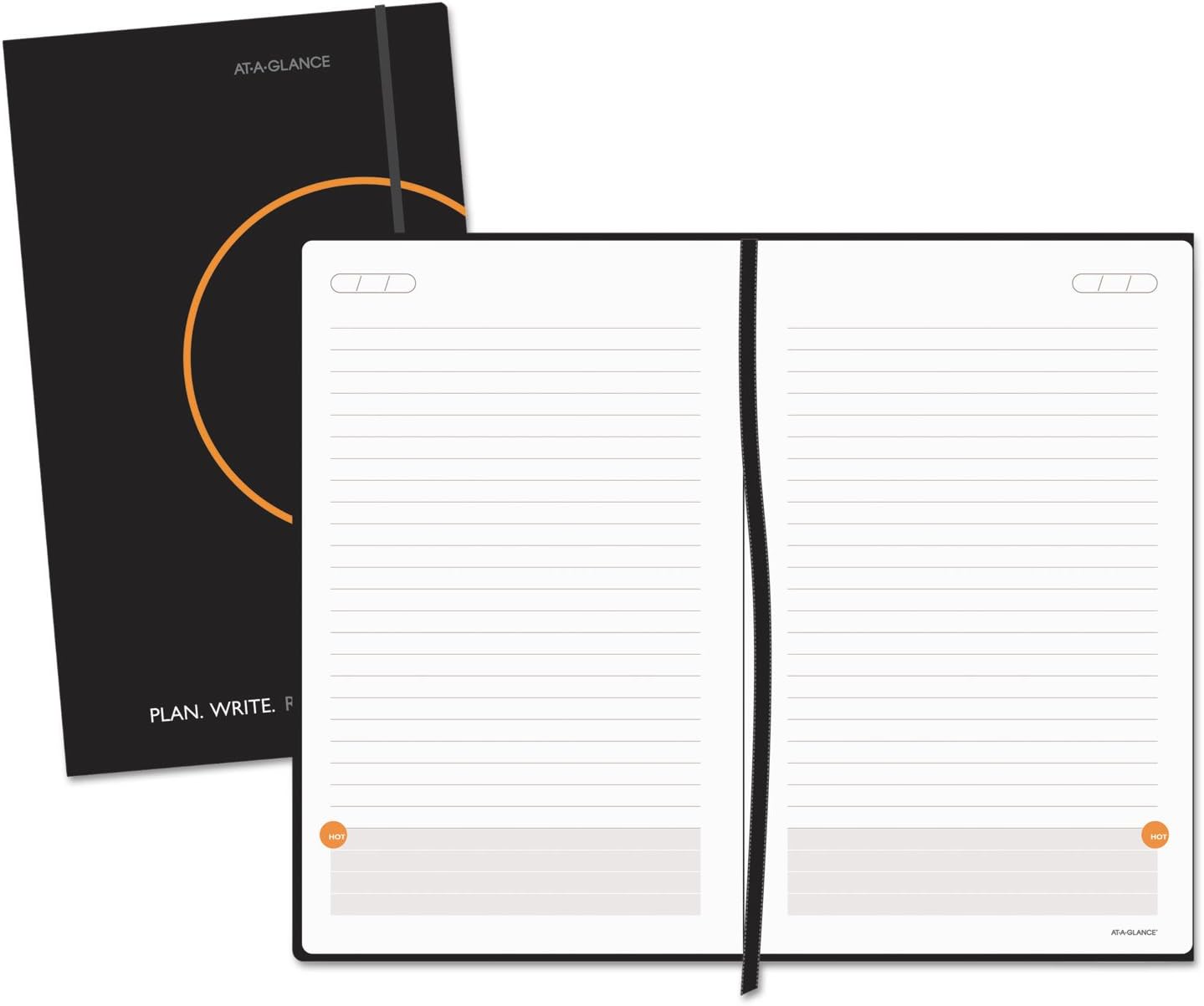 AT-A-GLANCE Plan.Write.Remember. Perfect Bound Planning Notebook, Lined with Monthly Calendars, Undated, 5" x 8 1/4", Black (80612405)