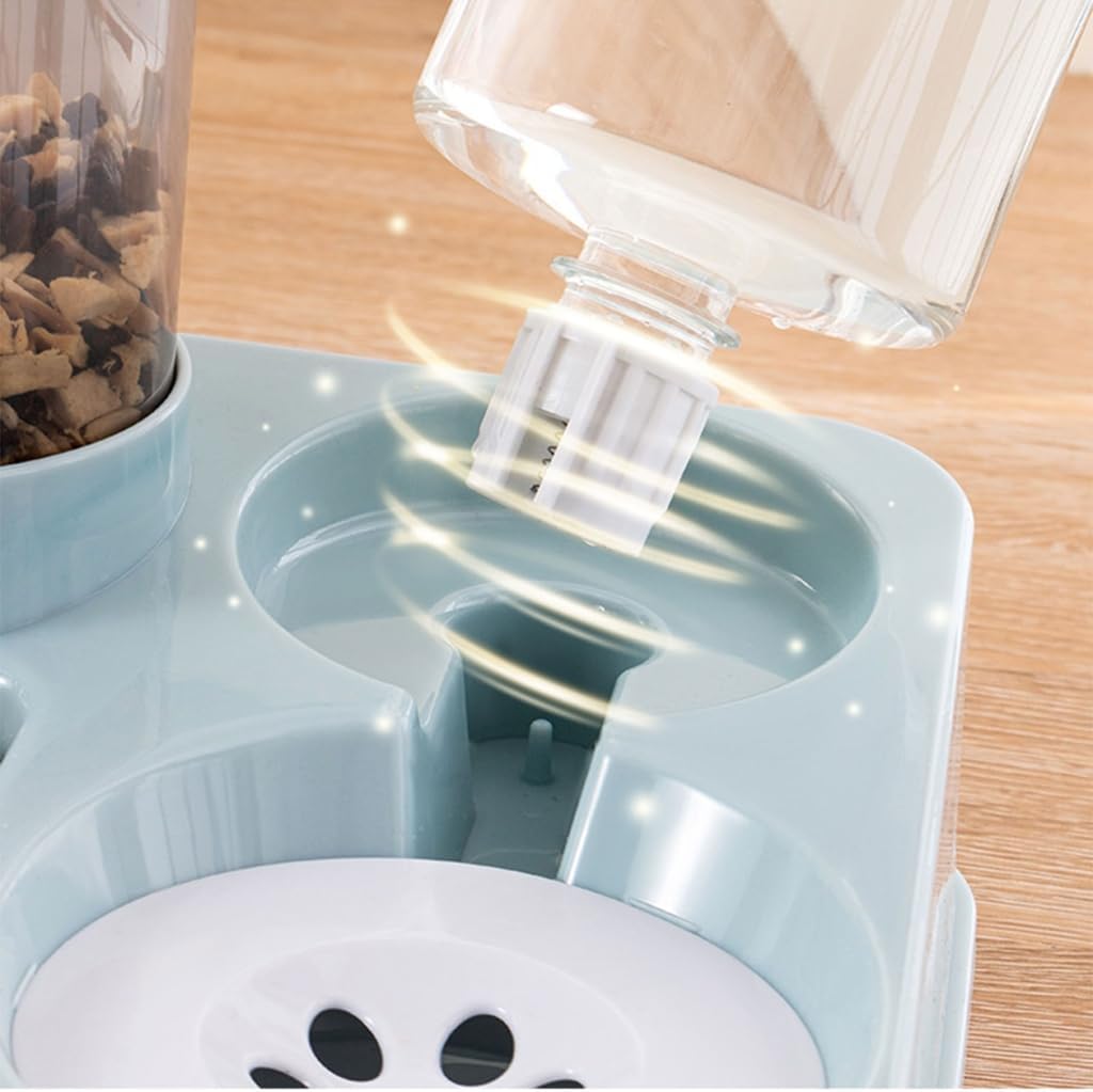 2 in 1 Automatic Dog Water Food Bowl Water Dispenser for Pet Cat Lovely Dog Feeder Raised Food Container Bowl
