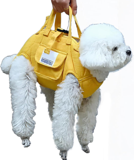 Pet Harness, Lift Support Vest, Adjustable Shoulder Carrier with Strong Handles for Small Dogs Vet Visits Long Hiking Park Camping Mobility Aid Comfortable Assistance Gear