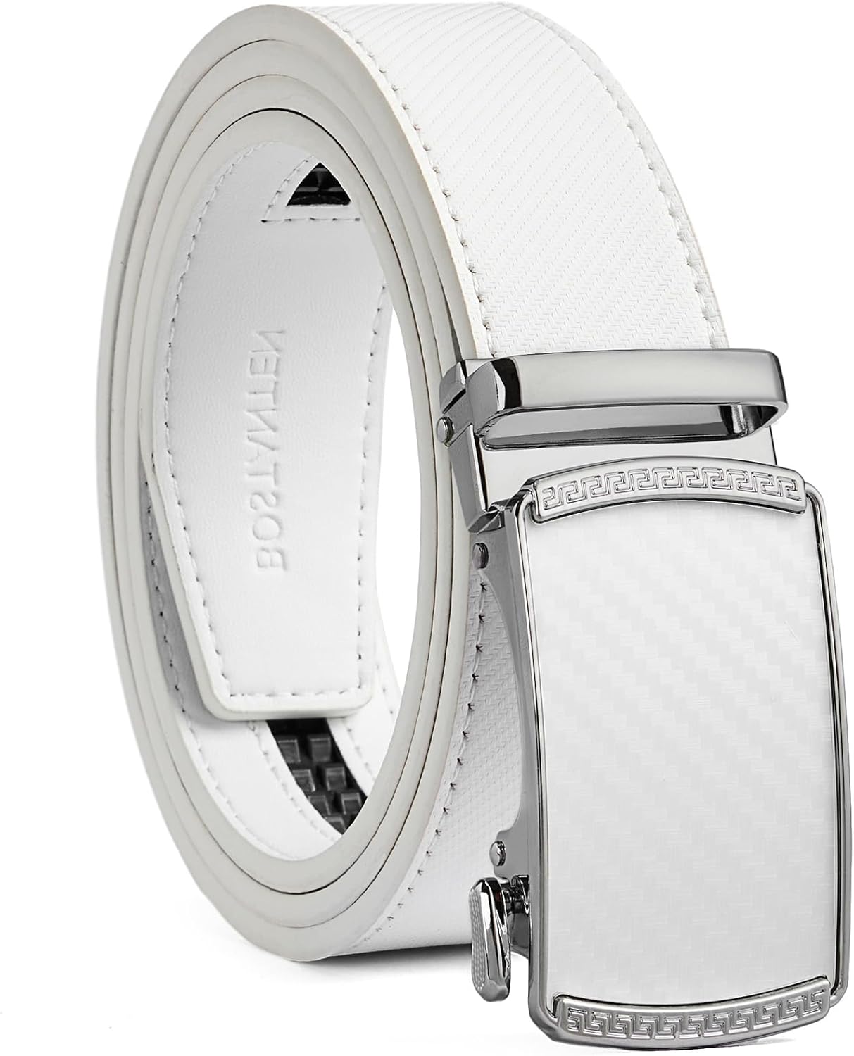 BOSTANTEN Men's Belt, Ratchet Belts for Men Leather Dress Casual with Adjustable Buckle, Cut for Fit