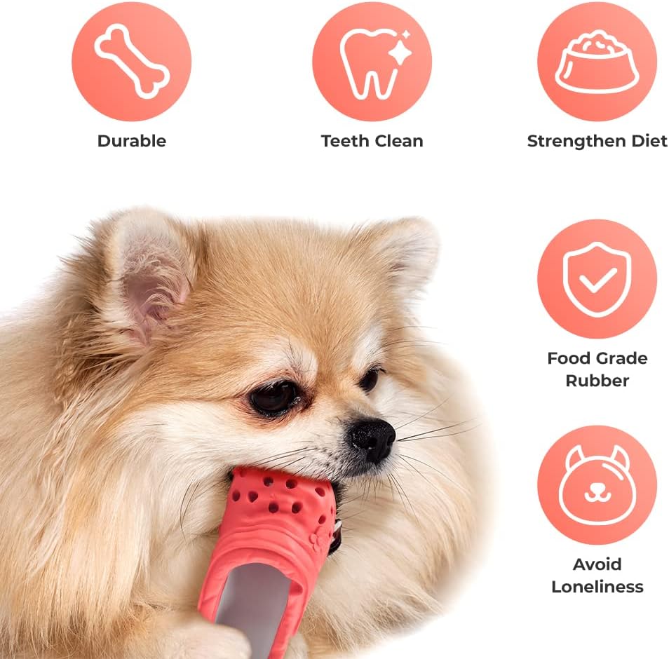 Dog Chew Toy,Durable Rubber Slipper Toy for Puppy,Dog Tough Toys for Pet Training and Cleaning Teeth,Interactive Puppy Toys Aggressive Chewers Small Meduium Breed (Color)