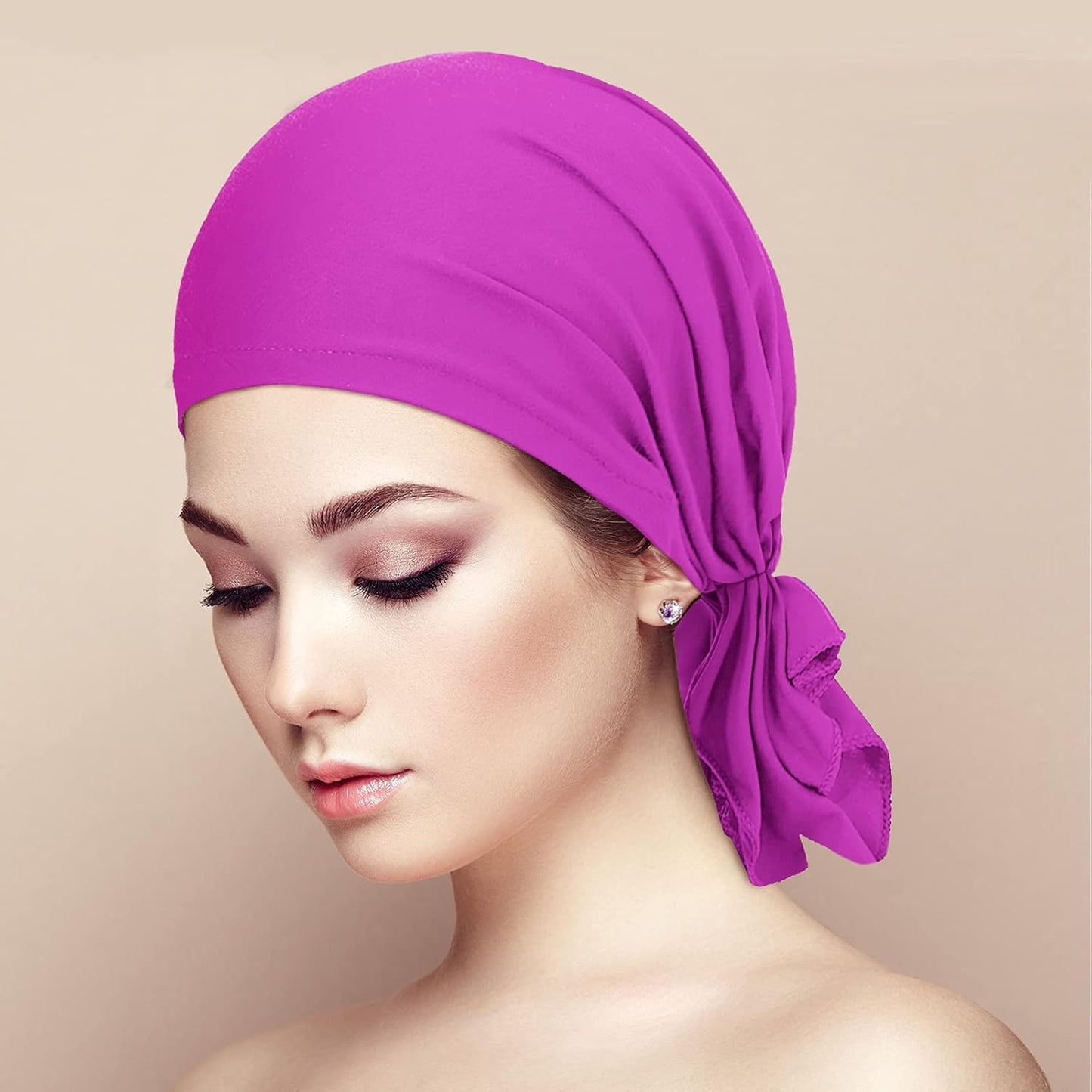 Syhood 6 Pieces Head Scarf for Women Slip on Pretied Head Scarves Cancer Headwear Turban Hat Beanie Wrap (Soft Colors)