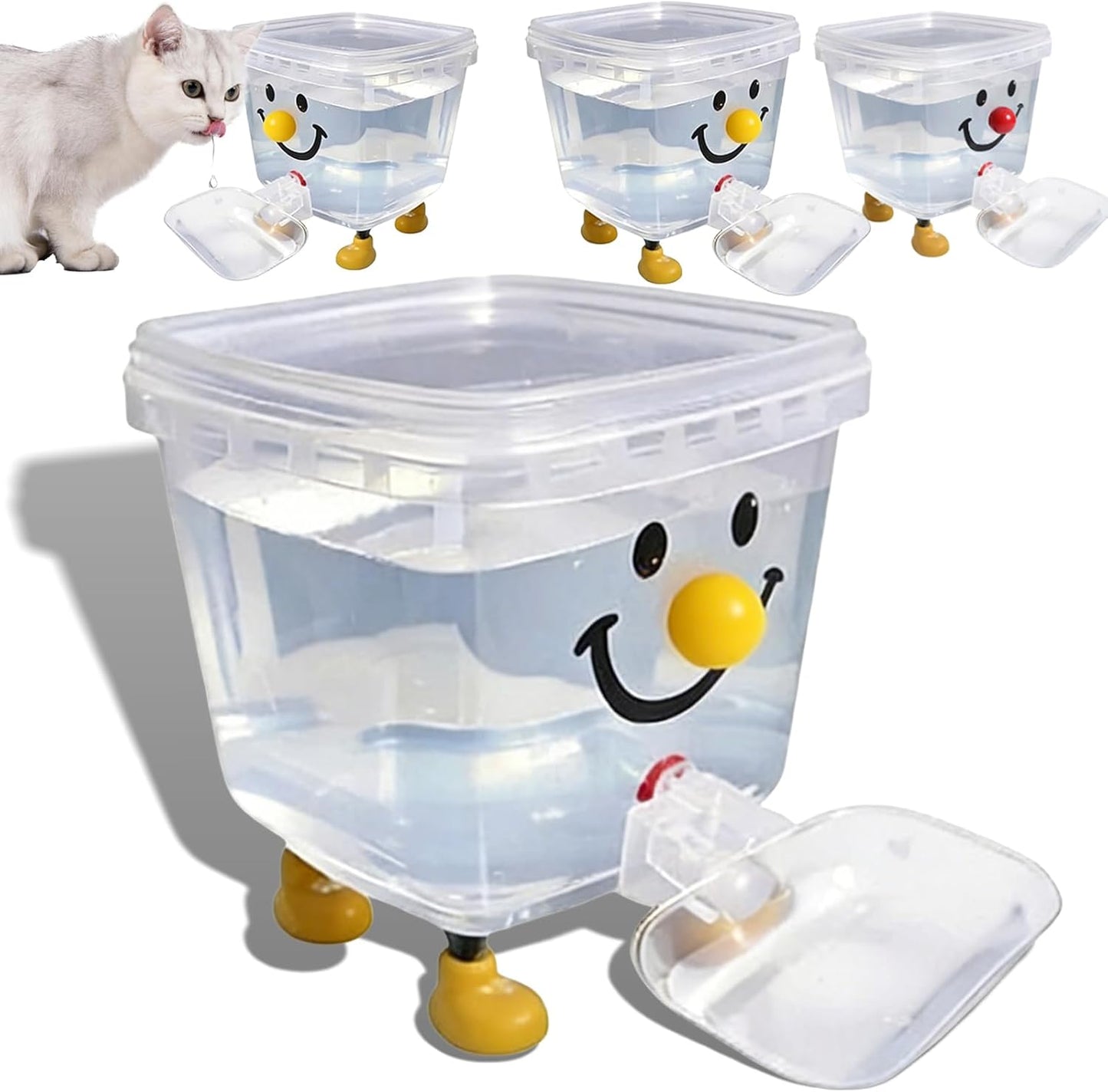 Portable Water Bowl Dispenser for Pets, Pet Water Bowl with 3L/5L Large Capacity, No Electricity Pet Waterer, Transparent Water Tank, Easy Clean Dog Water Dispenser for Home Multi-Pets (5L)