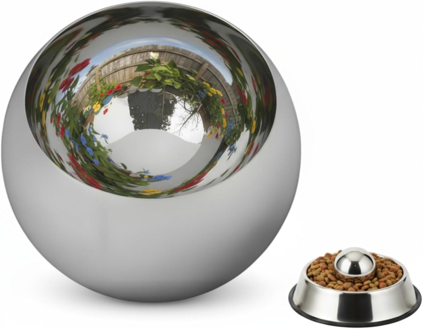 Soulchen Dog Food Slow Feeder Ball Heavy Stainless Steel 3.54 Inches/ 9 cm Large Size, Slows Fast Eating to Prevent Choking, Bloating & Obesity Pet Slow Feeding Toy Healthy Feeding for All Dogs