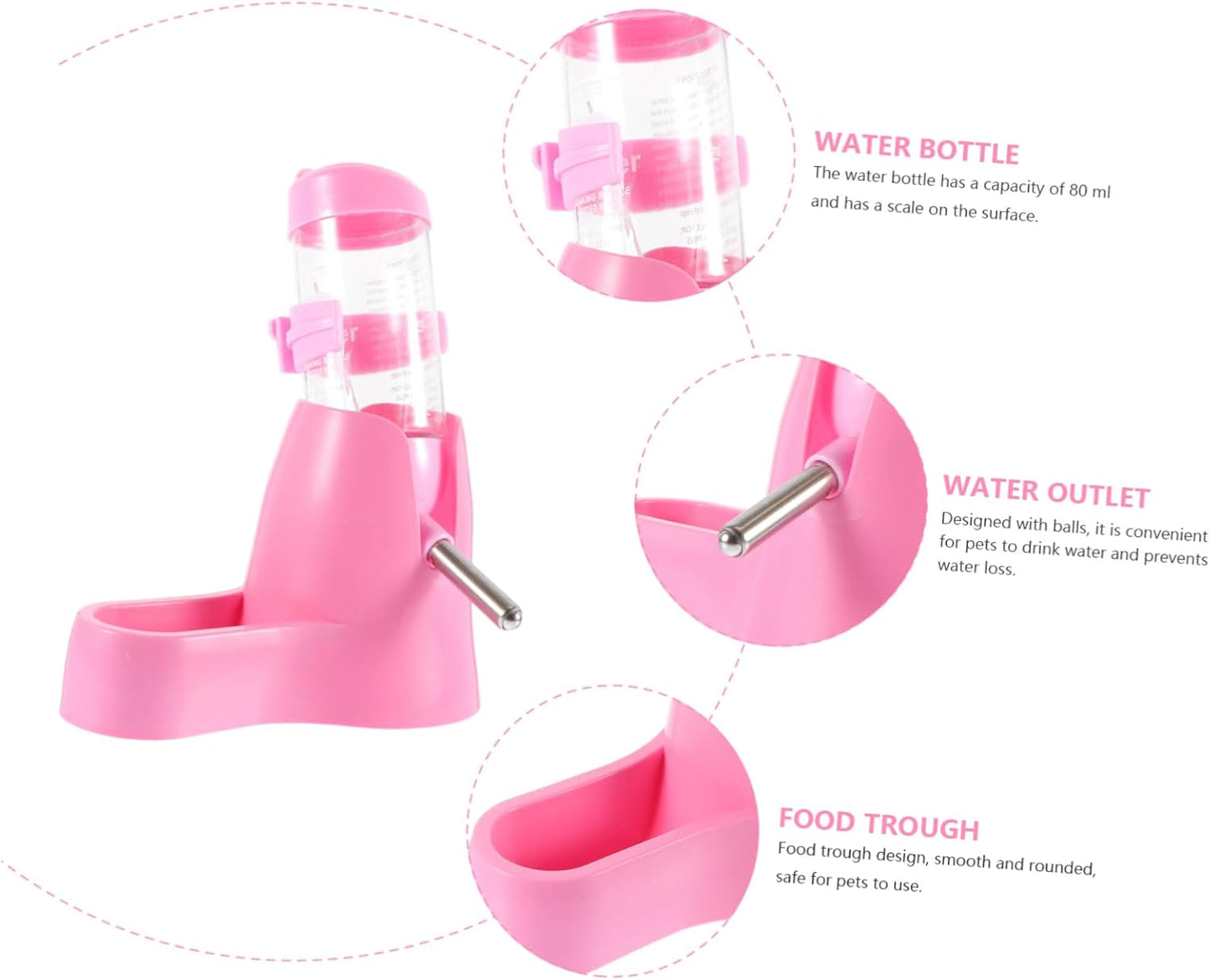 Milisten 1Set Multi Functional Hamster Water Feeder with Bracket Compact and Easy to pet Water Dispenser for Small Animals Capacity