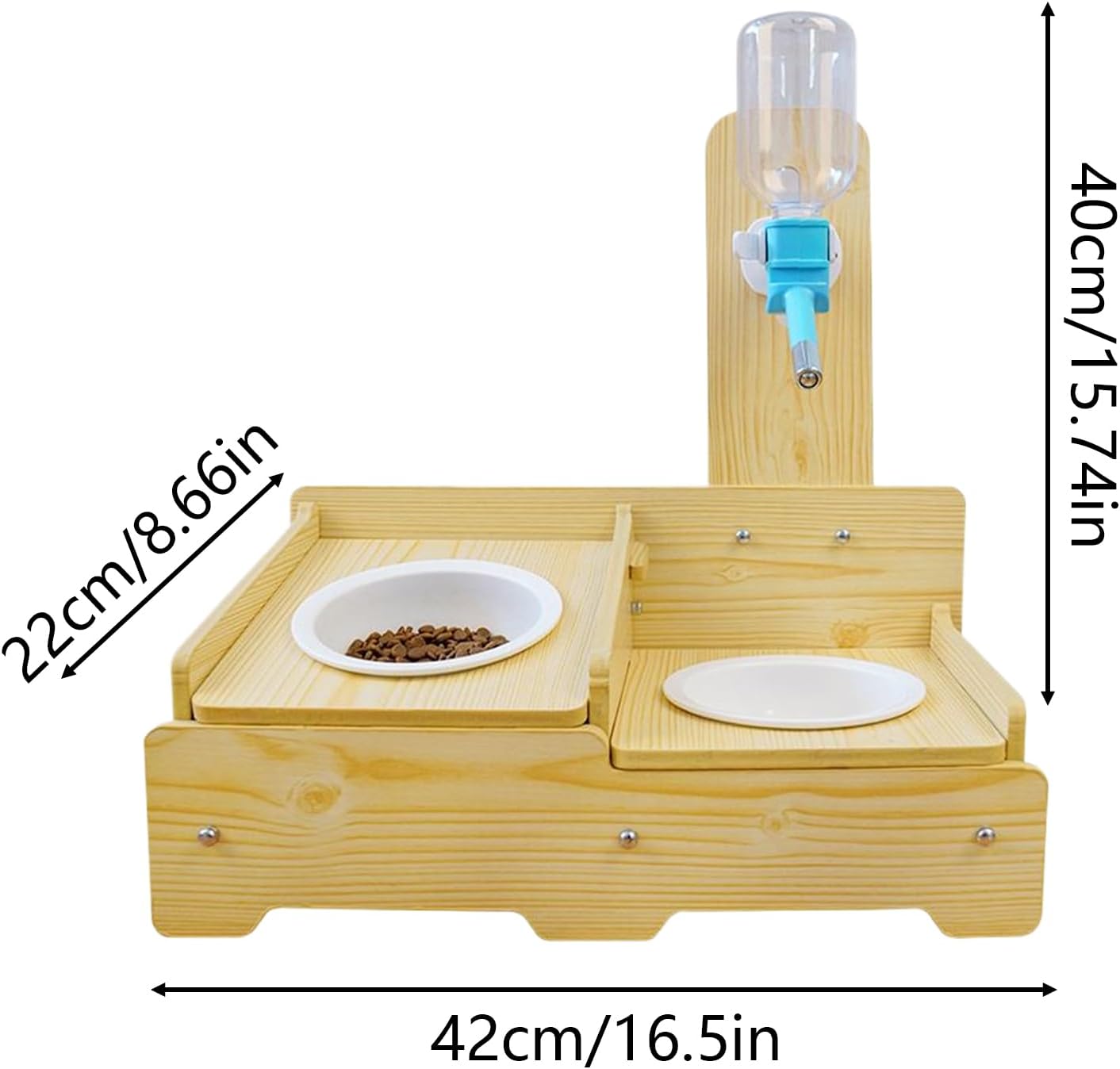 Pet Hydration Station, Portable Raised Wooden Feeder, Multi Purpose Drinking Bowl with Long Lasting Utility Design, Accessories for Rabbits Ferrets Guinea Pigs Small Pets Patio Porch Yard Garage