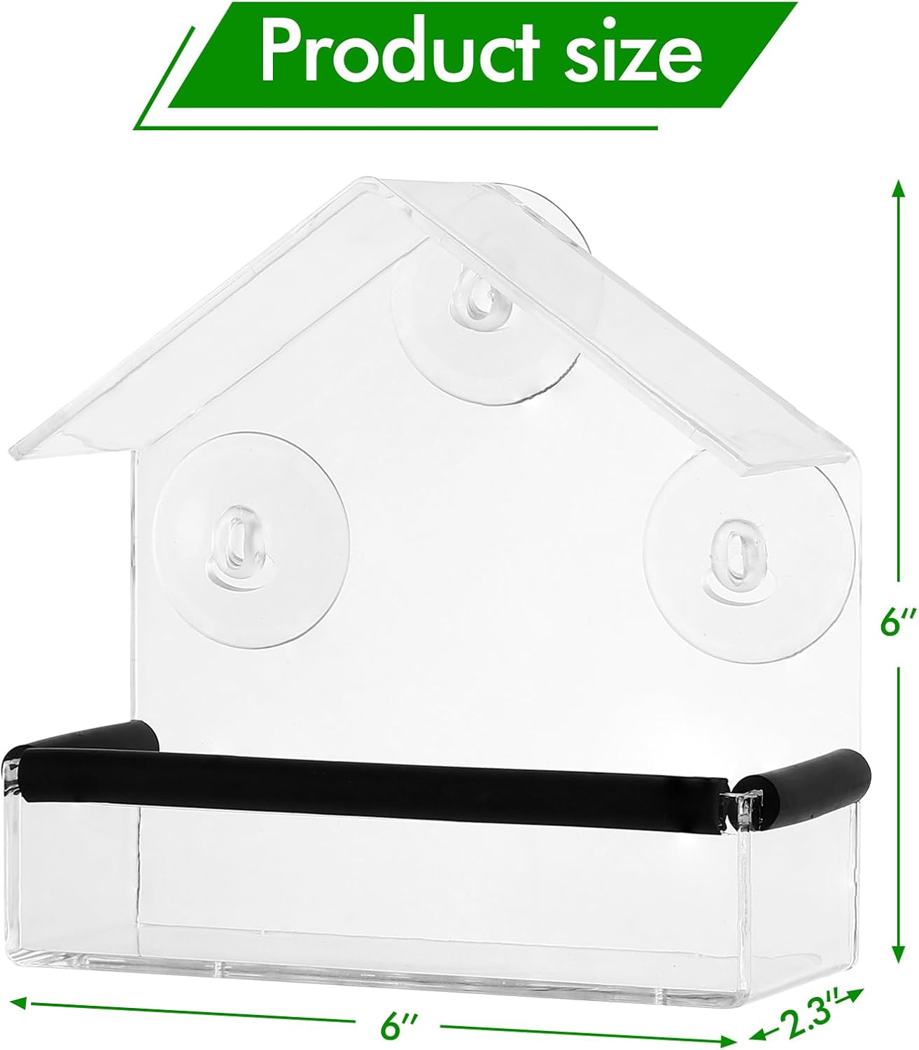Outdoor Window Bird Feeder for Cats Viewing - Clear Bird Feeder with Strong Suction Cup, Cat Perch Accessories for Entertaining Watching, S