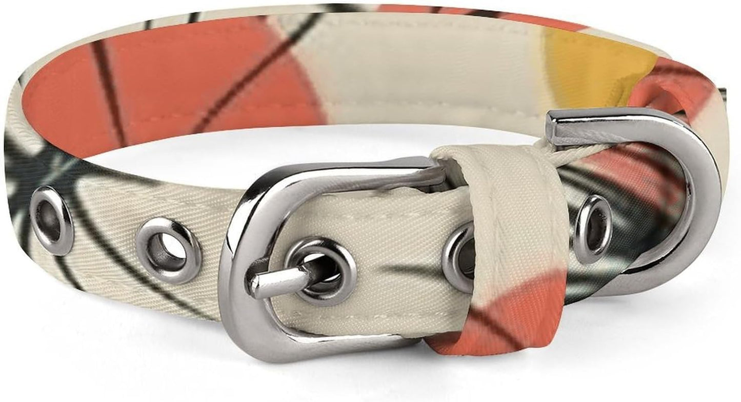 Atomic Stars Retro Pattern Dog Collar with Buckle Adjustable Martingale Pet Collars Cute Female Male Puppy Collar Soft Waterproof Cat Collars for Small Medium Dogs