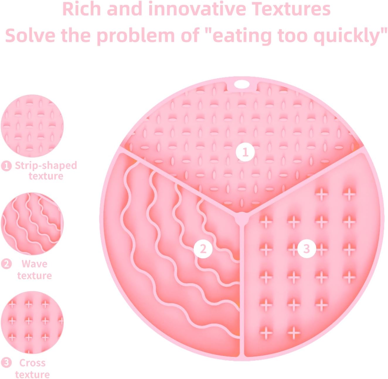 Silicone Slow Feeder Dog & Cat Bowl | Puzzle Cat Feeder for Slow Eating, Non-Slip Fun Pattern, Mental Enrichment, Digestion & Bloat Relief | Interactive Pet Enrichment Bowl, Prevents overeating (Pink)