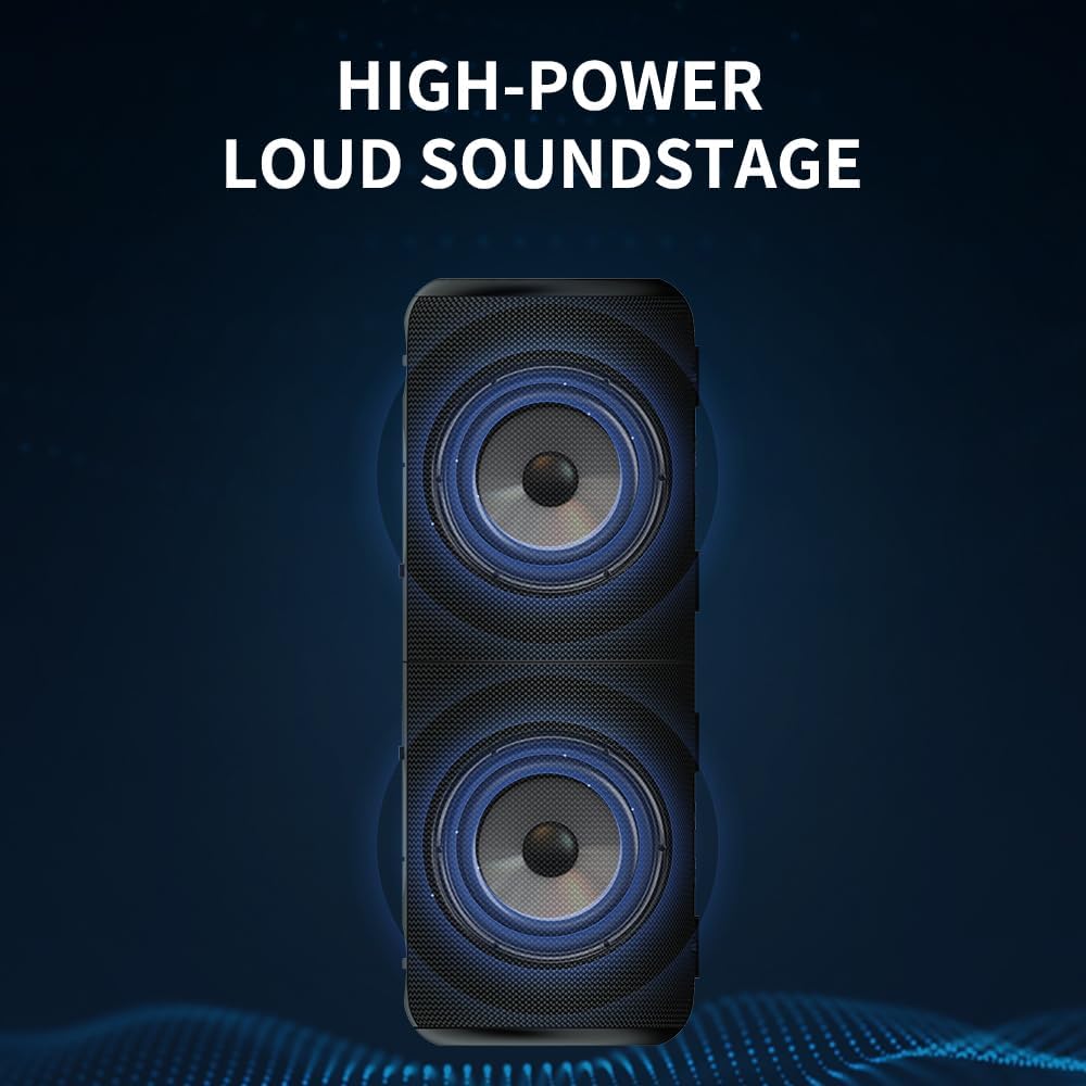 CYBORIS 2 in 1 Portable Splittable Bluetooth Speaker, Waterproof Split Wireless Speaker Bluetooth V5.3 with 20W Loud Stereo Sound, 24H Playtime, True Wireless Pairing for Home, Outdoor or Travel