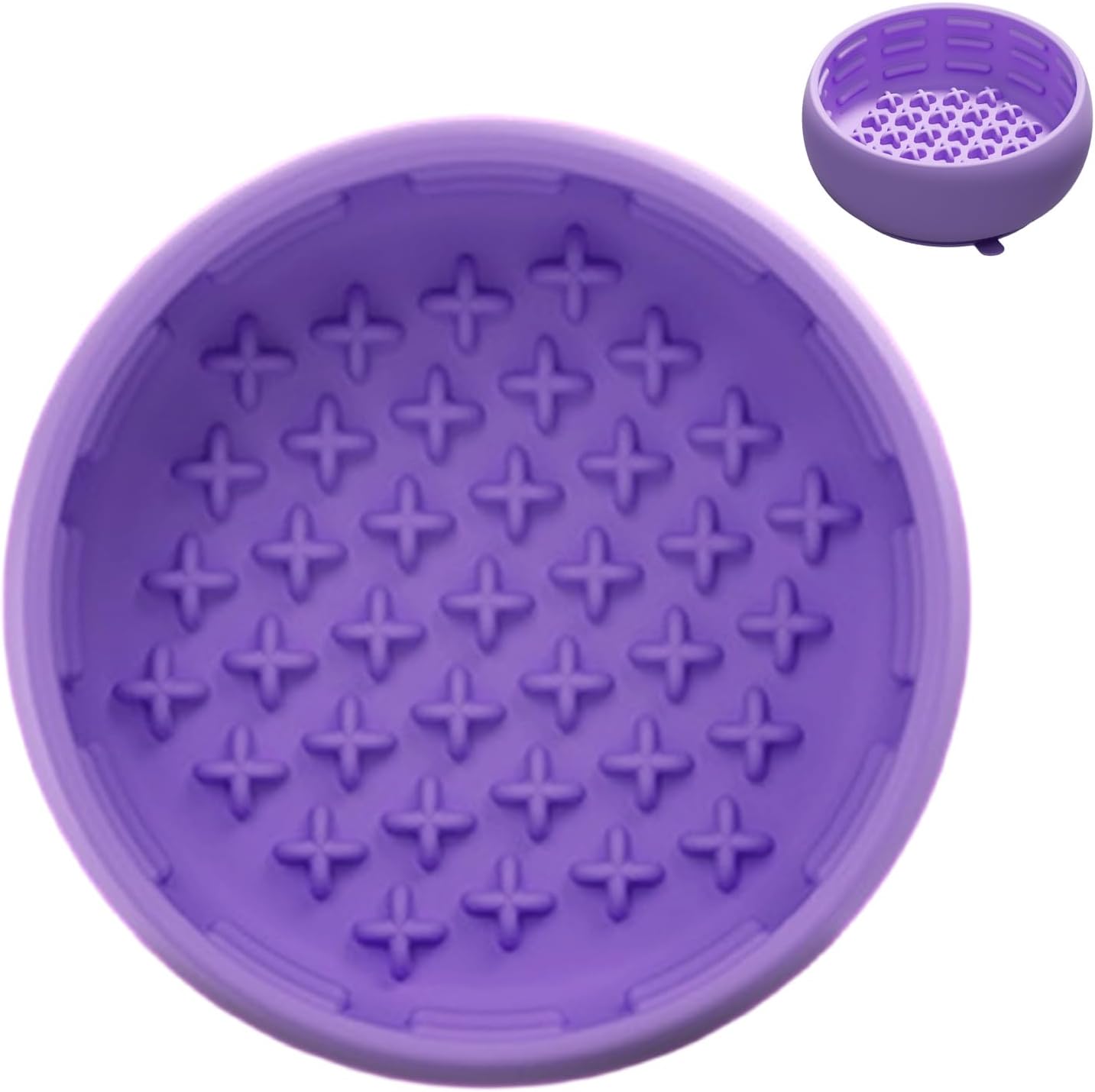 Silicone Slow Feeder, Anti Choking Dog Bowl, Non Slip Base with Raised Maze, Small Medium Pet Dish, Slow Eating Bowl with Fun Design, Dog for Indoor Outdoor 4.52x4.52x1.95 inches