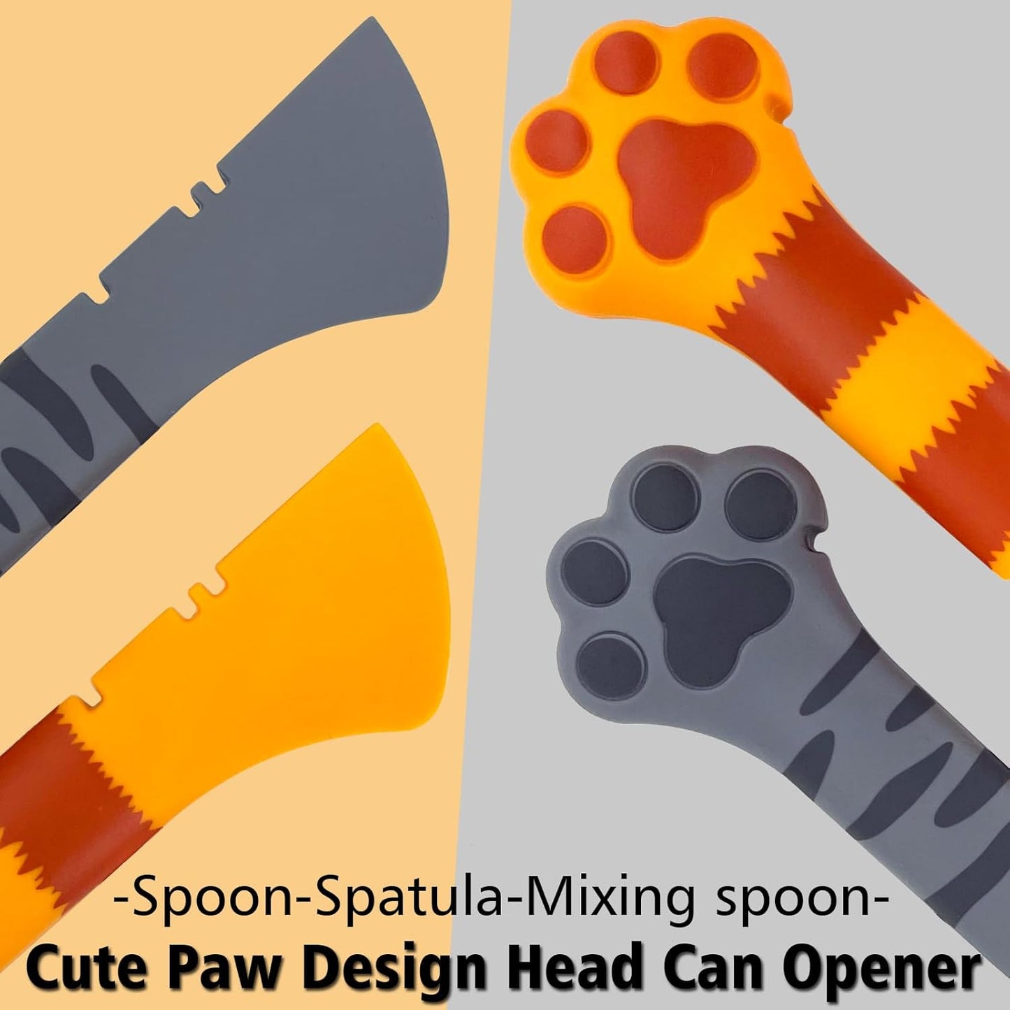 2 Pack Dog Cat Food Spoon, Cute Paw Silicone Pet Can Opener Spatula Scoop Mixing Spoons for Wet Canned Food