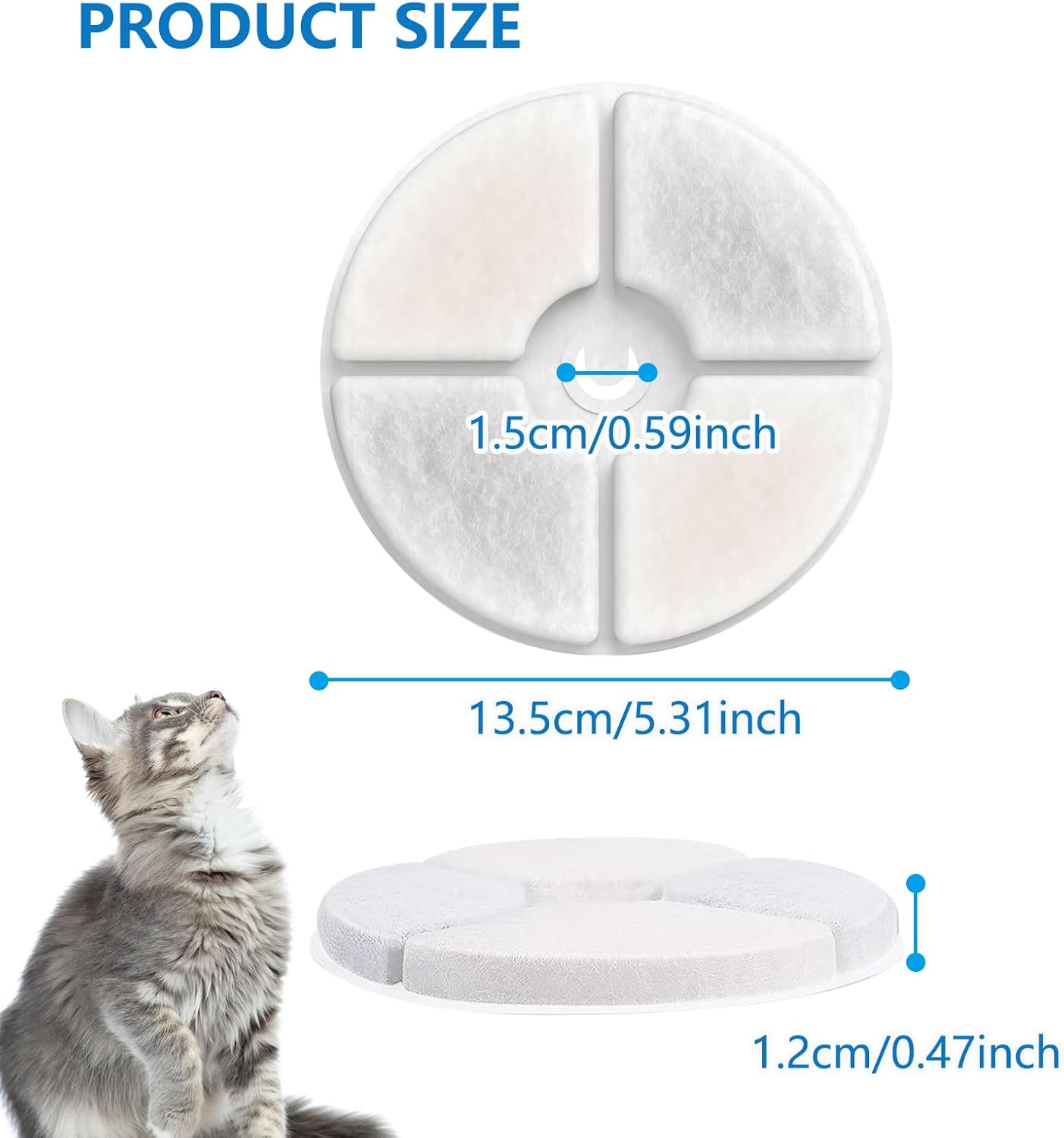6-Pack Pet Fountain Filter Replacement Units 3.0 for Pet Water Fountains E versweet 2S/3/3 Pro,E versweet Solo/Solo SE