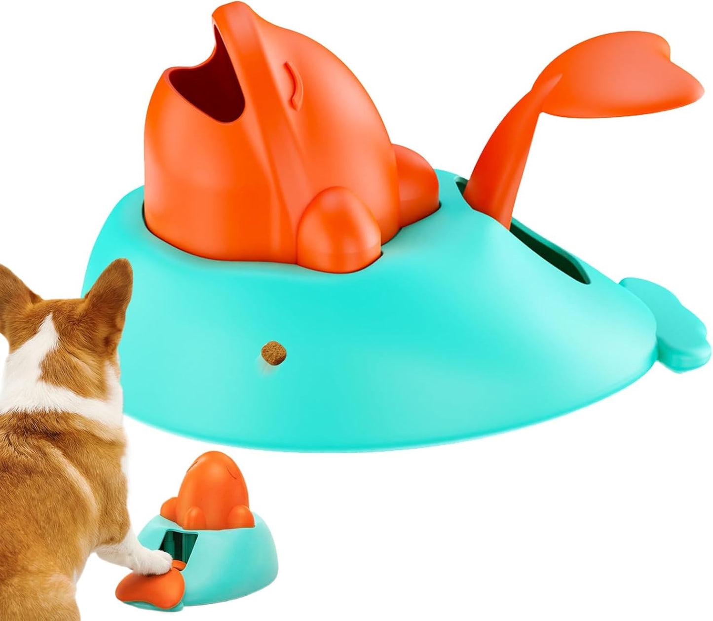 Whale Dog Dispenser, Interactive Food Puzzle, Pet Treat Toy with Sturdy Design, Enrichment Tool for Puppy Training Indoor Outdoor, Mental Stimulation Accessory, Fun Feeding Gadget for Reduces Bloatin