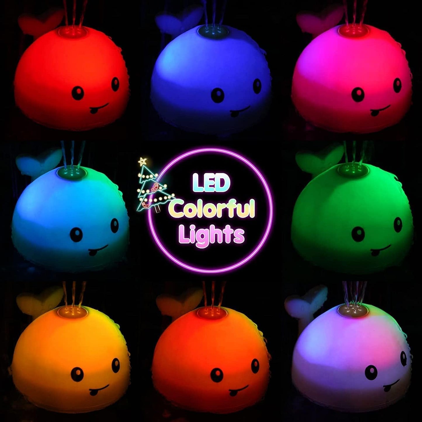 Gigilli Bath Toys for Kids Ages 1-3, Baby Bath Toys 1 2 3 Year Boy Girl, Easter Basket Stuffers Gifts 6-12-18 Months, Light Up Whale Bath Toy Sprinkler Toddler Birthday Bathtub Fountain Pool Water Toy