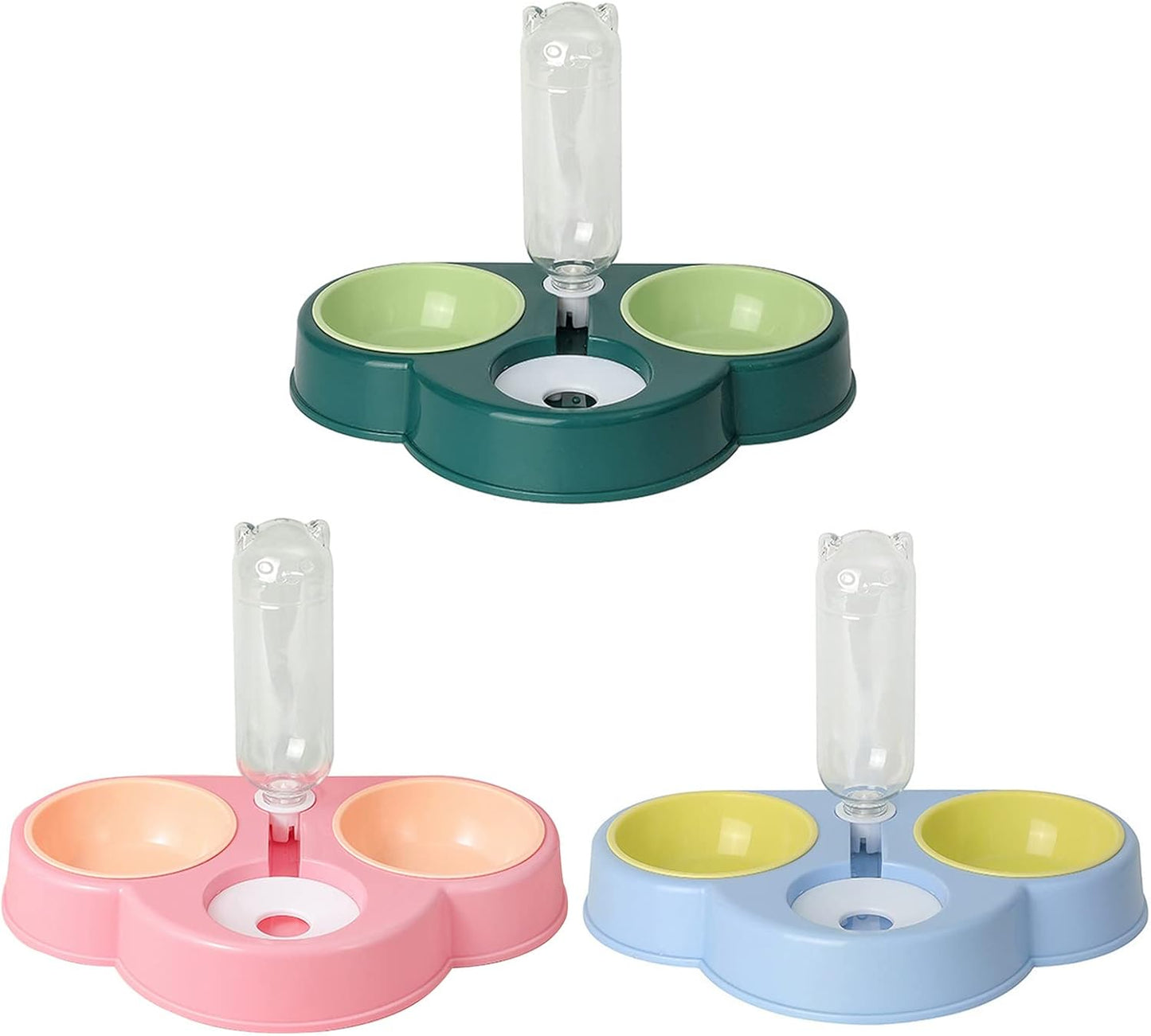 Pet Automatic Feeder And Waterer Detachable For Cat Anti-overturning Bowl Anti-Leak Water Fountain Slanted Raised Food B Pet Automatic Feeder Dog