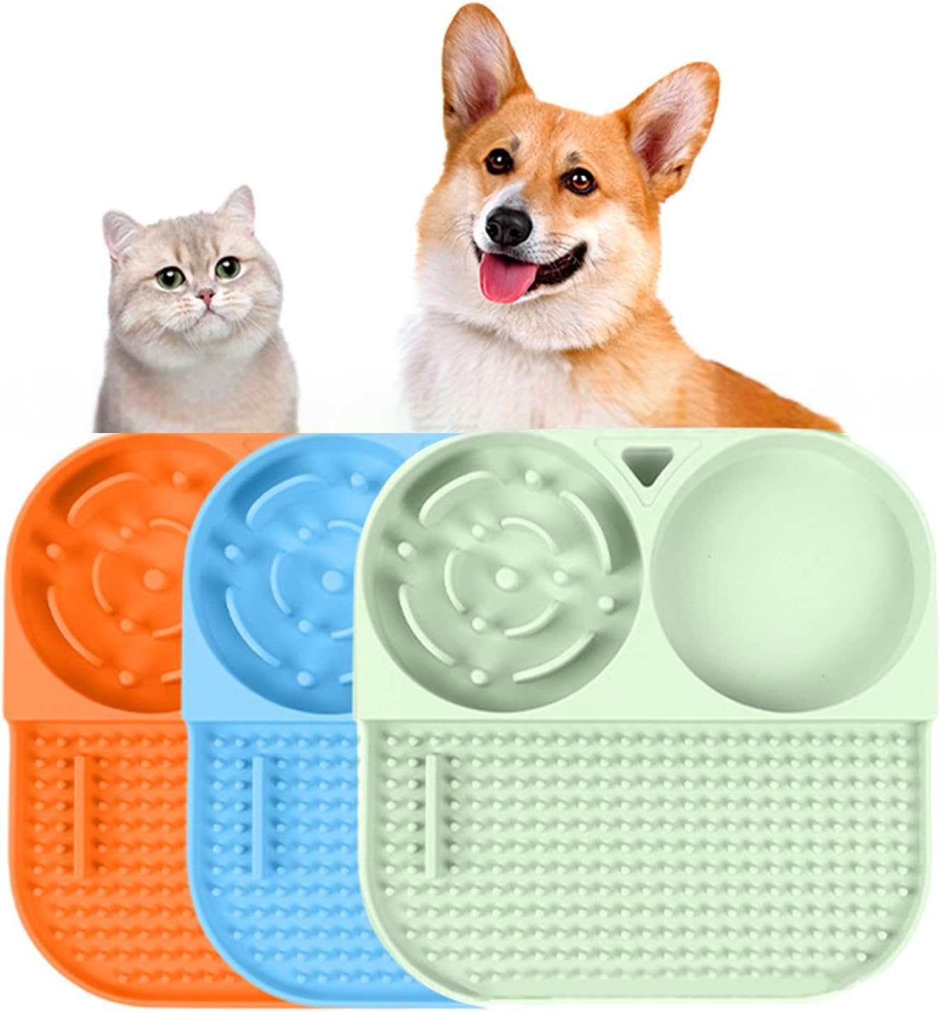 Pet Dining Bowl Food Safe Suction Cup Slow Feed Container Nonslip Base Prevents Overeating Maintains Area Silicone Pet Feeding Mat