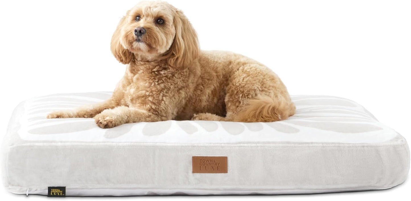 Town & Country Luxe CuddleTown Matisse Everwash® Pillow Pet Bed, Water Repellent Floor Pillow, Machine Washable Cover, Soft & Calming, Taupe, Medium 36"x28"x4"
