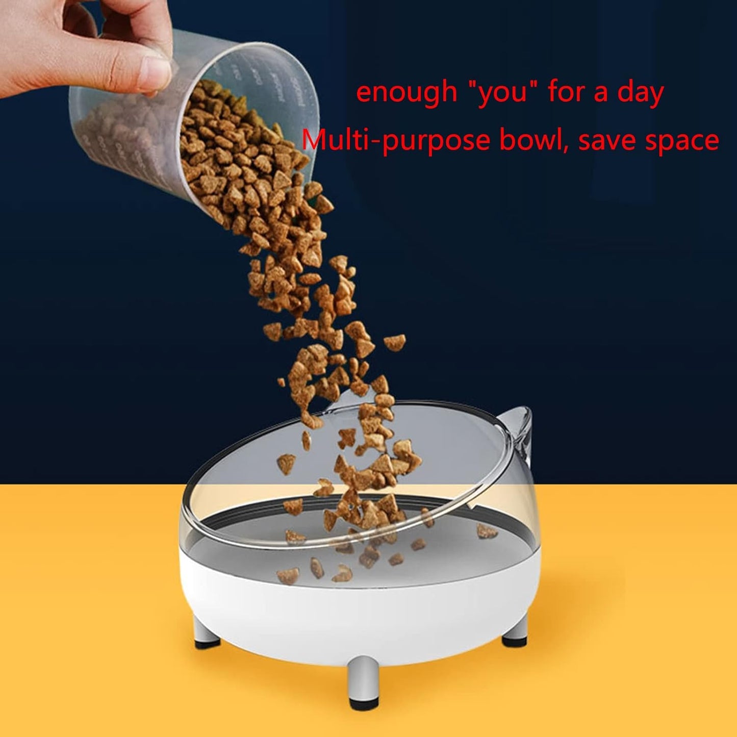 Tilted Raised Cats Food Bowl Neck for Protection Anti Vomiting Elevated Slanted Stand Stainless Steel Bowls F Food Tilted Cute Stainless Steel Anti Vomiting Fatigue Plastics Pet Bowl Dog