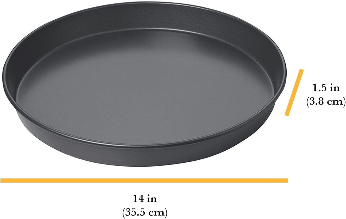 Chicago Metallic 14-Inch Deep Dish Pizza Pan, Nonstick Carbon Steel Bakeware for Chicago-Style Pizza, Cookie Cakes, Thick Crust Pizzas, and More