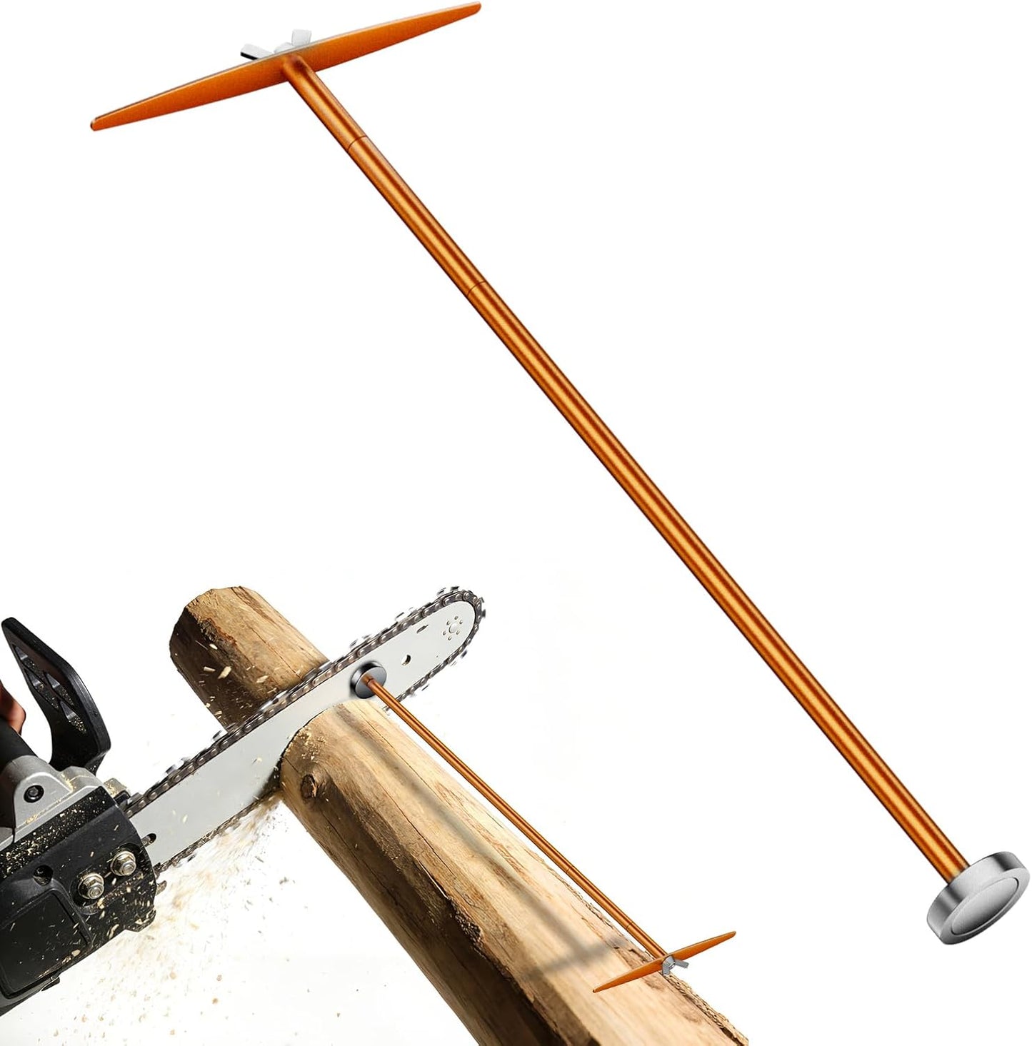 Firewood Measuring Tool for Chainsaw - Adjustable 18'', 22'', 26'' Solid Aluminum Log Marker - Magnetic Firewood Gauge with Tool-Free Assembly & High-Viz Pointer - Logging Accessories for Uniform Cuts