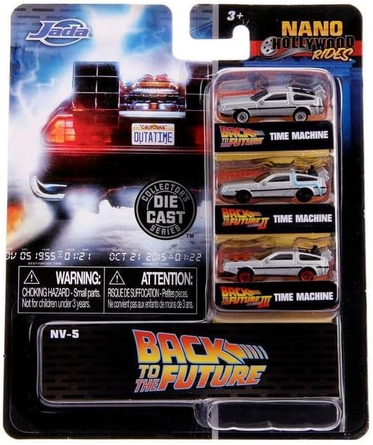 Jada Back to The Future 1.65" Nano 3-Pack Die-cast Cars, Toys for Kids and Adults