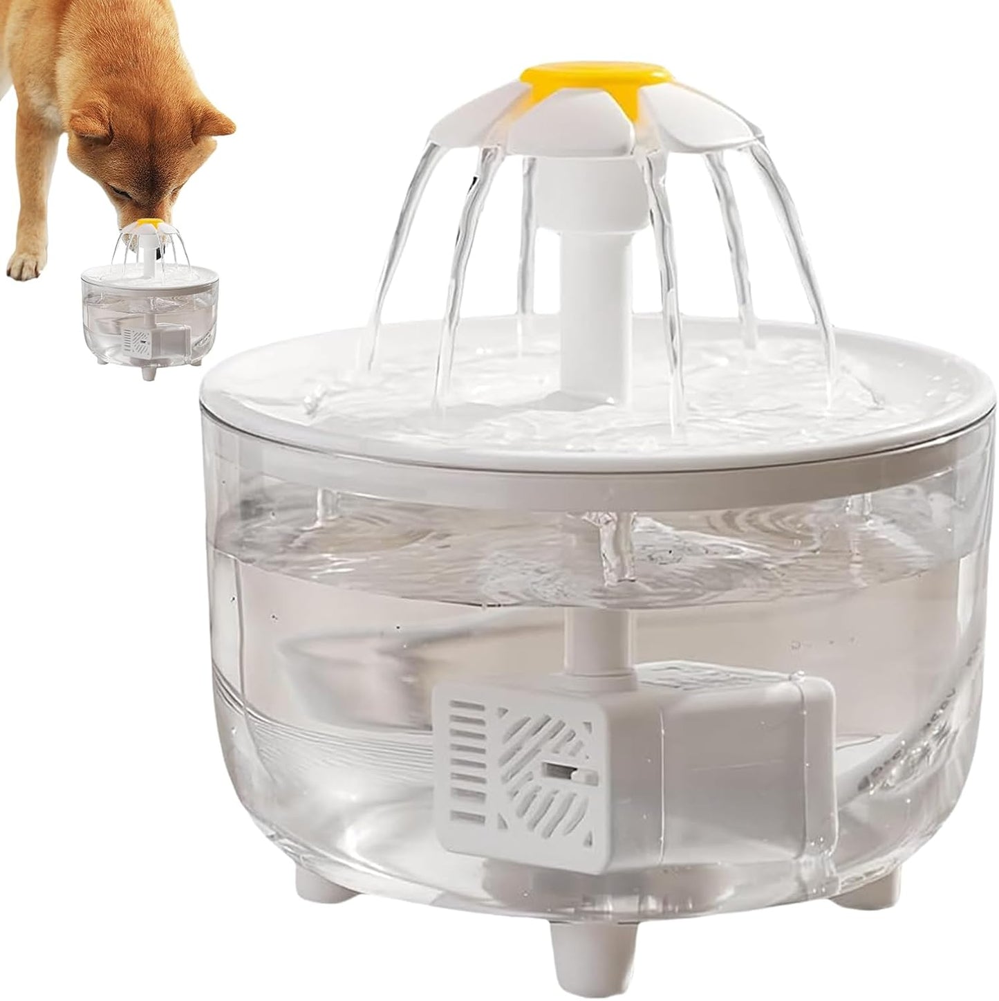 Automatic Dog Dispenser, Pet Drinking Fountain, Water Dispenser with Flower Design, Food-Safe Kitten Fountain, Ultra Quiet Pet Bowl with Filter, Indoor Water Supply for Cats and Dogs