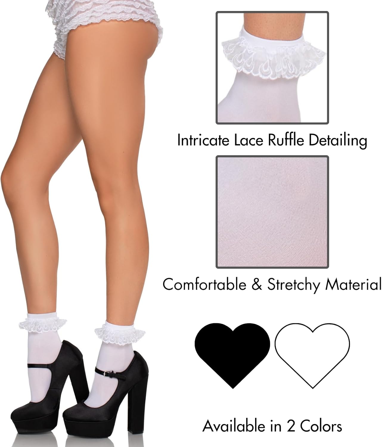 Leg Avenue Women's Lace Ruffle Anklet Socks