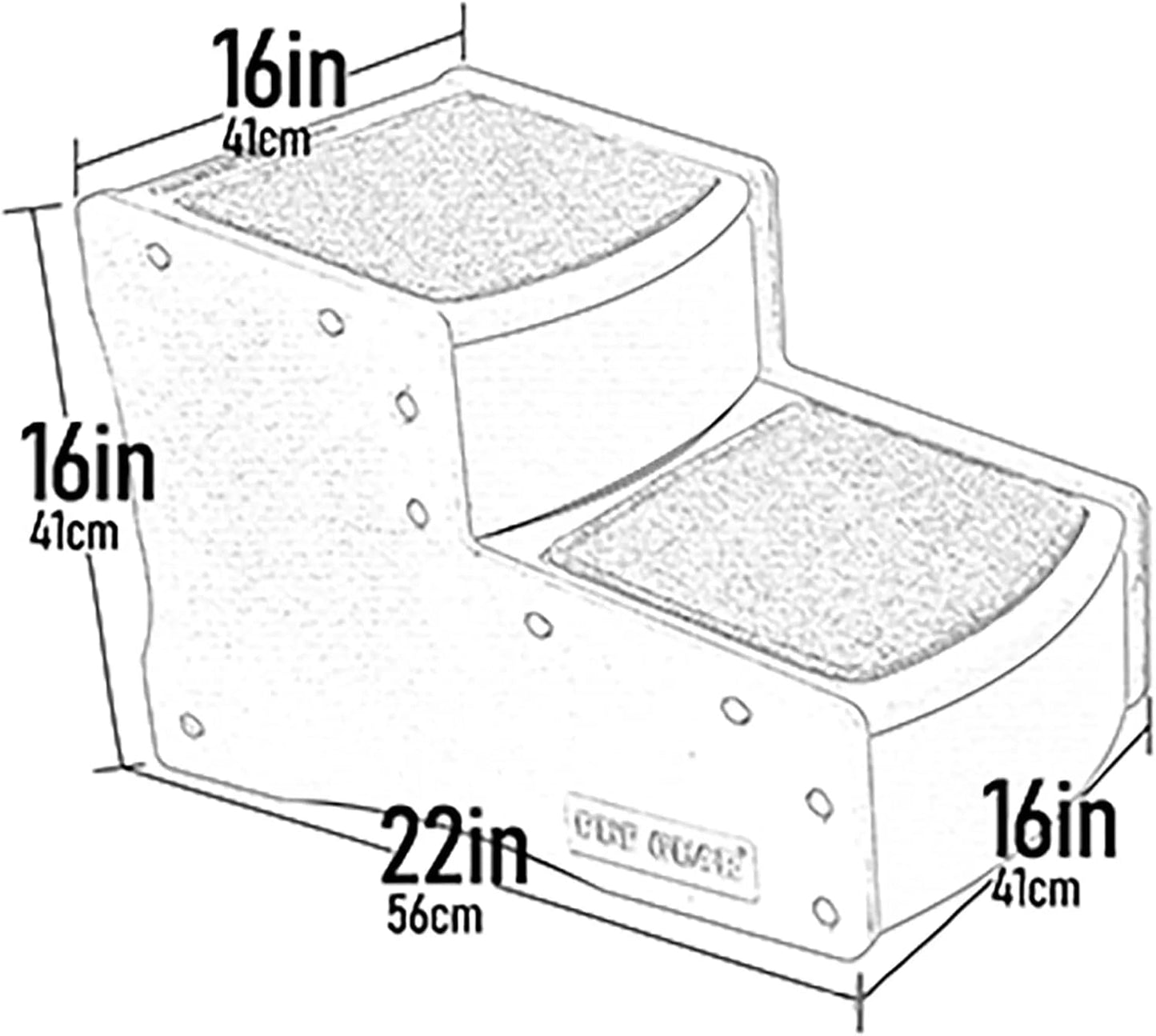 Pet Gear Easy Step II Pet Stairs, 2 Step for Cats/Dogs up to 150 Pounds, Portable, Removable Washable Carpet Tread, No Tools Required, Sea Salt