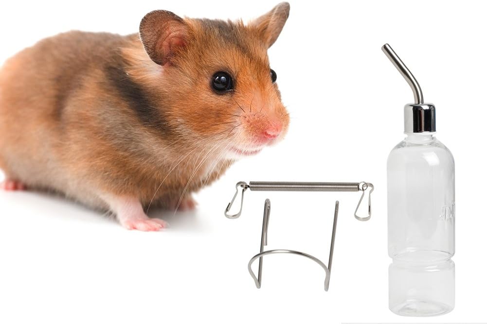 Hamster Water Bottle 350ml Leak-Proof Hanging Drinking Dispenser Clear Automatic Water Fountain for Small Animals Pets Bottle Holder for Bike