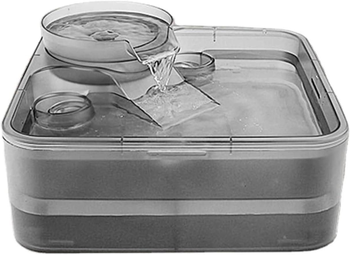 Dual-Tier Pet Fountain, Automatic Dog/Cat Water Fountain with Large Capacity, Pet Water Dispenser Drinking Water for Cats Dogs Multiple Animals,Gray