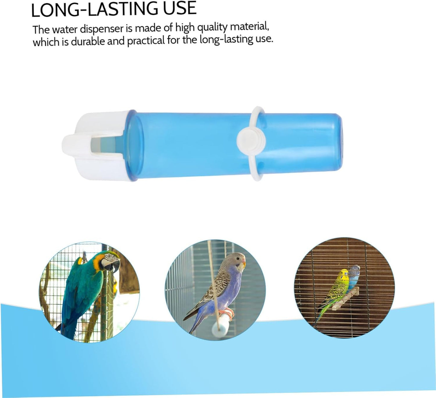 Milisten Automatic Plastic Bird Water Dispenser Compact Wear Water Container Tool for Pet Birds Parrots Cage Use