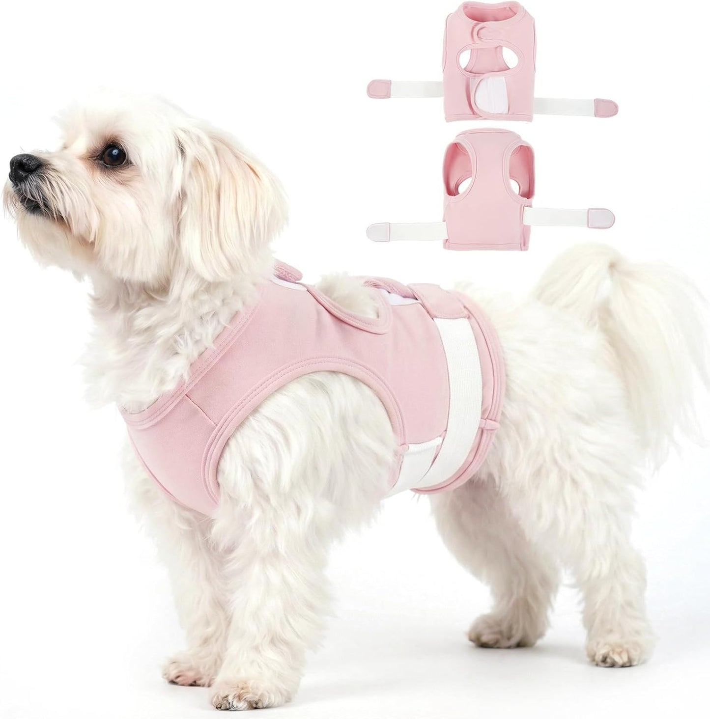 XS Dog Anxiety Vest,Sleeveless Calming Jacket | Adjustable Wrap The Chest for Small Dogs,Soft Lightweight Easy to Wear,Relief Anxious,Fear of New Places,Social Stress (Pink)