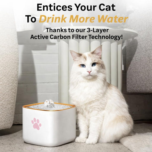 Cat Water Fountain, Water Fountain for Dogs, Indoor Water Dispenser, 3L Automatic Cat Water Dispenser, Quiet Motor, Holds Water for 10 Days – Cute Pink Design