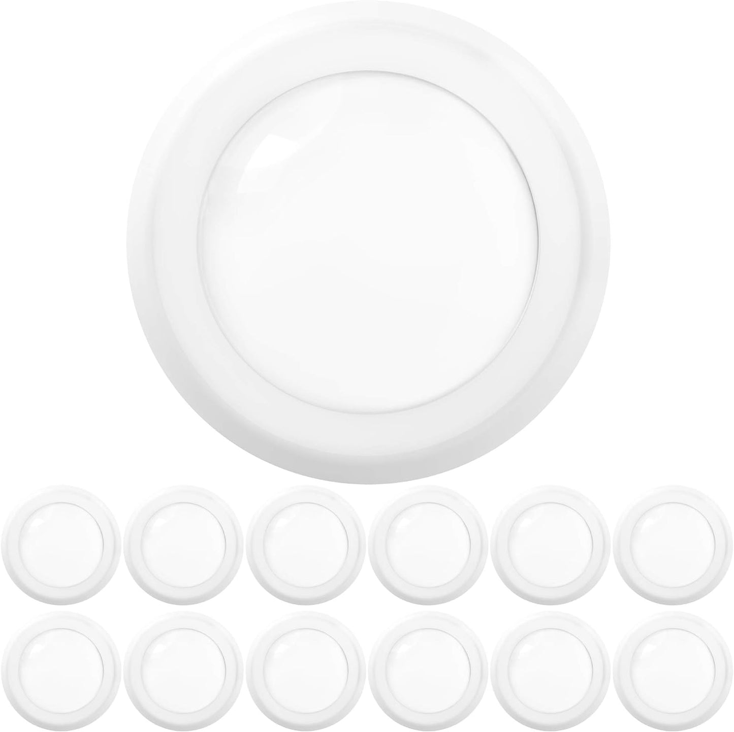 Sunco Lighting 12 Pack 5/6” LED Disk Lights Flush Mount Ceiling Light Fixture Recessed 6000K Daylight Deluxe, 100W Equivalent 15W, 1050LM, Dimmable Low Profile Surface Mount ETL.