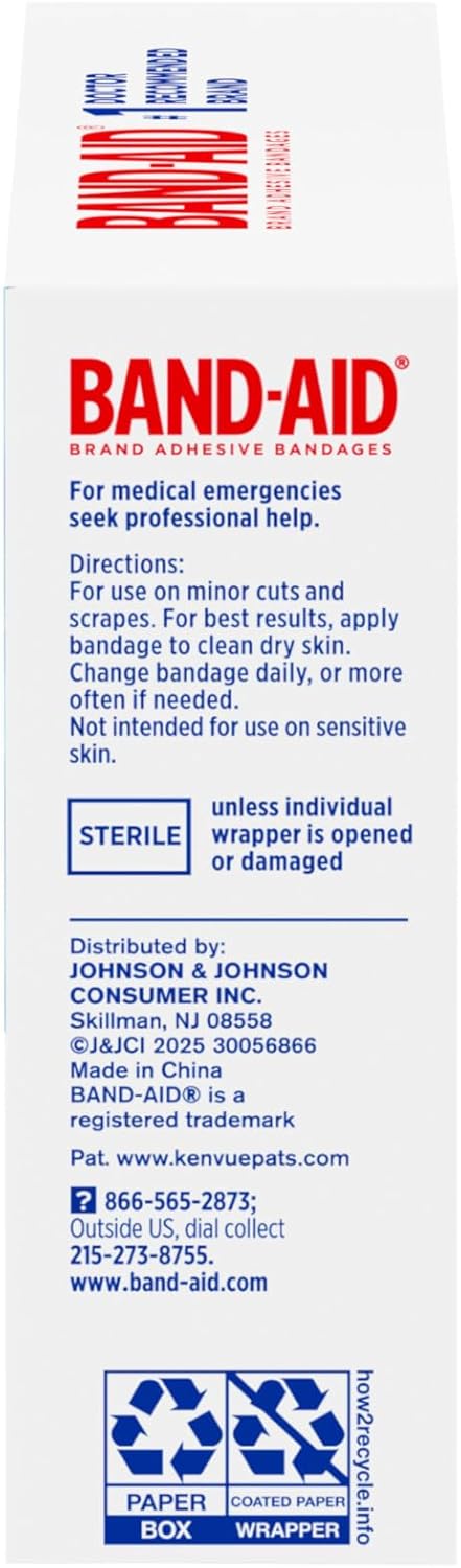 BAND-AID Brand Clear Waterproof Adhesive Bandages, Sterile First-Aid for Minor Wounds, Cuts & Scrapes, Clear Bandages with a Quilt-Aid Pad to Cushion Wounds, Assorted Sizes, 60 ct