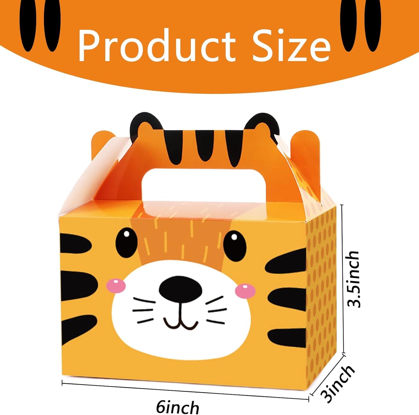 24 Pack Jungle Safari Animals Party Favor Boxes Zoo Animals Theme Happy Birthday Treat Boxes Party Decorations Bags Candy Goodies Gift Boxes for Kids Party Supplies 6 x 3 x 3.5 Inches