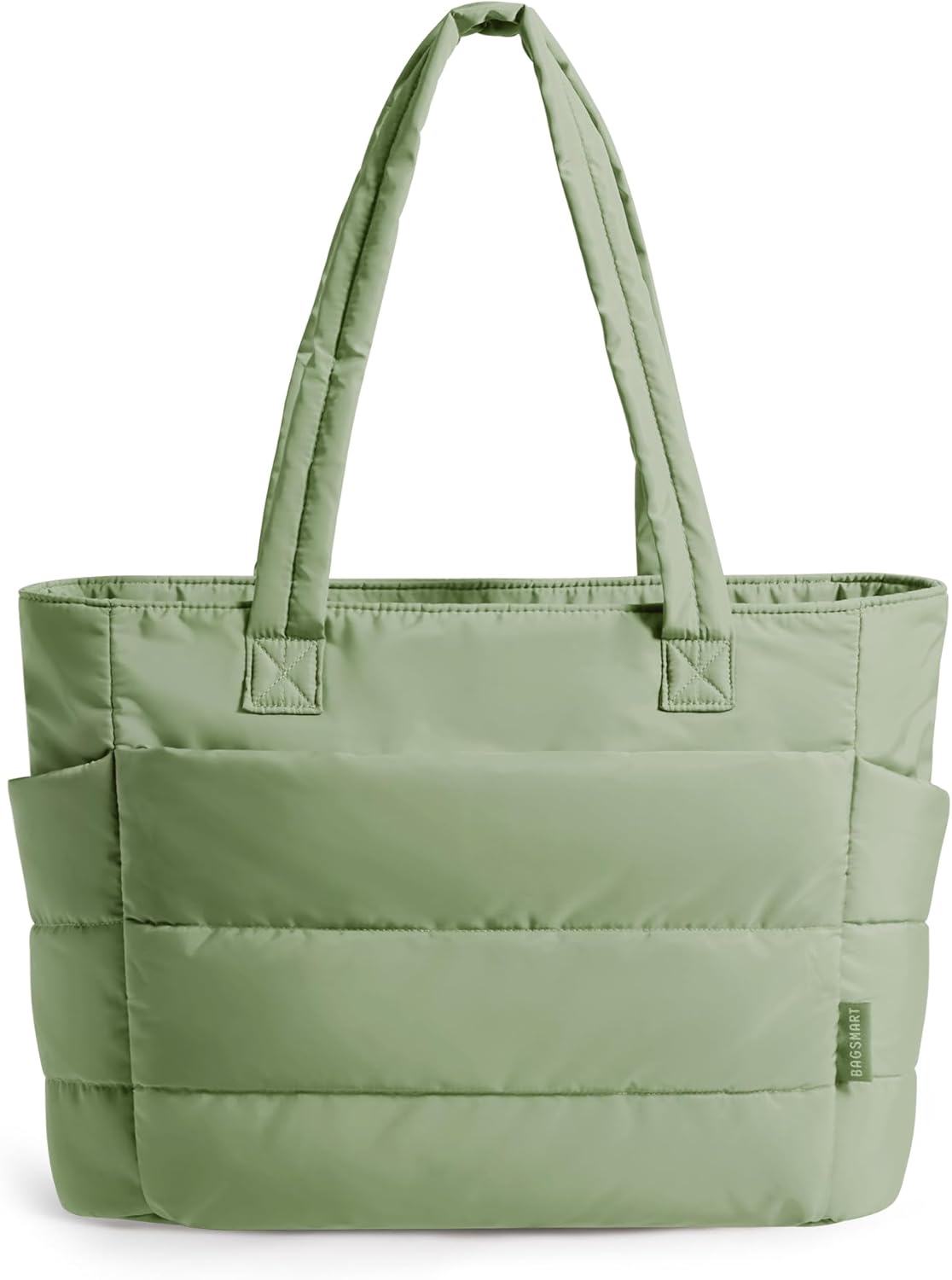 BAGSMART Tote Bag for Women, Lightweight Puffy Tote Bag with Compartments Shoulder Bag Handbag for Travel, Work, Gym | Lightweight, Puffy, Quilted, for Travel, Work