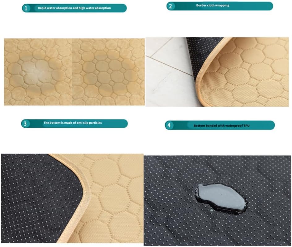 Puppy Pads,Washable Puppy Pads, Leak Proof and Odor Proof, Anti Slip Base, Easy to clea-n and Reuse, Suitable for Home and Travel(Grey M)