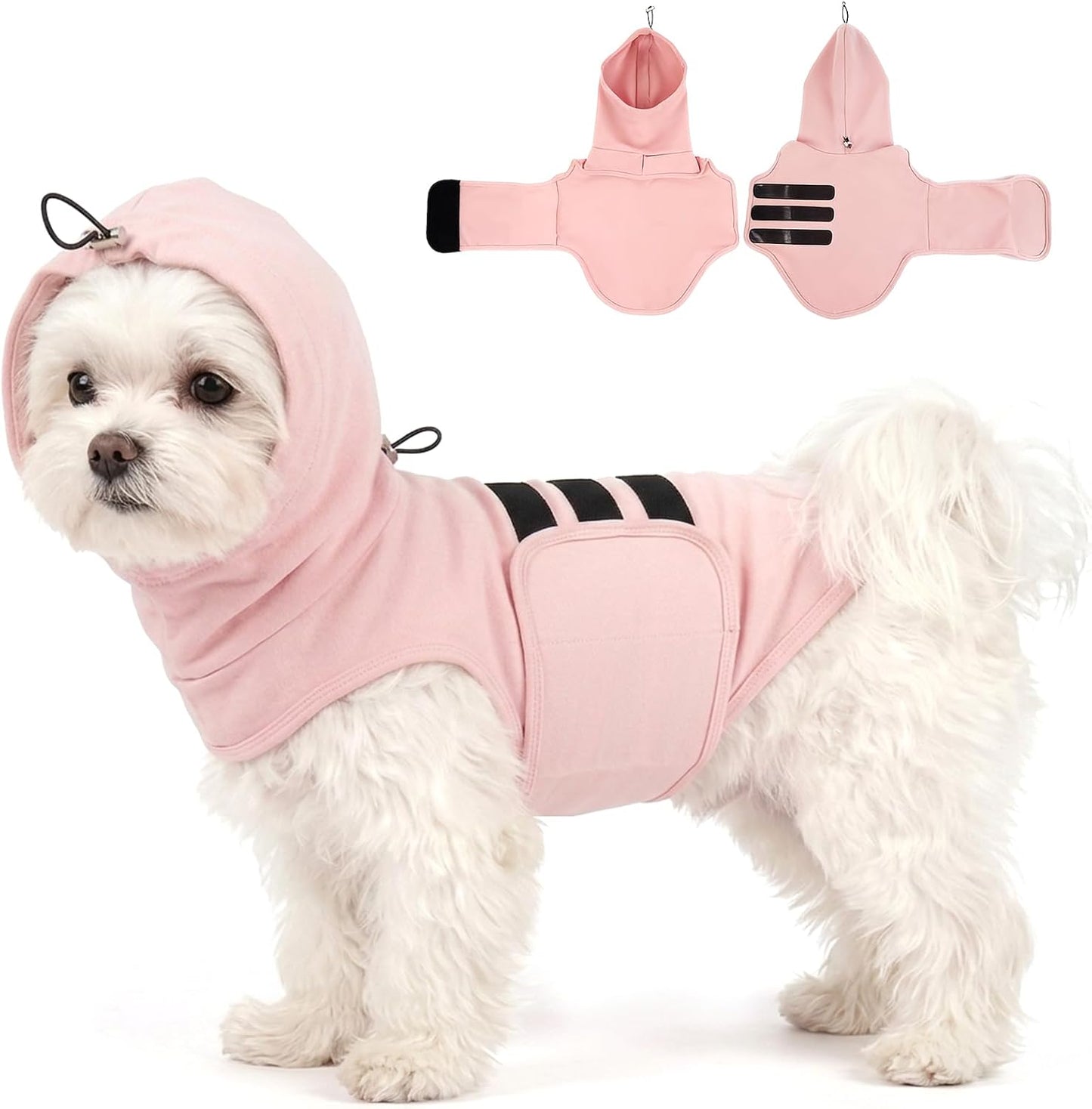 MIGOHI Adjustable Dog Anxiety Vests for Small Dogs, Dog Calming Shirt with Gentle,Constant Pressure for Fireworks,Noise,Comfort Vests for Anxiety, Ear Wrap,New Places,Social Stress, XS,Pink