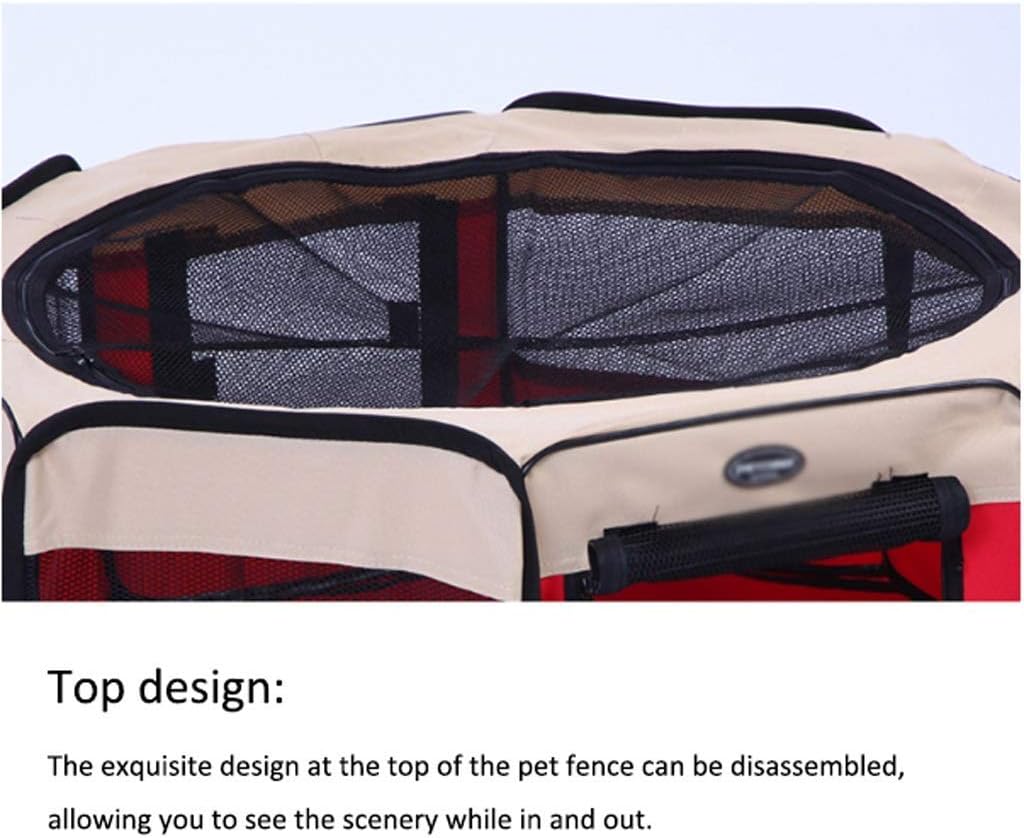 Crate Blue Pet Portable Foldable Playpen Exercise Kennel Dogs Cats Indoor/Outdoor Removable Mesh Shade Cover Pet Playpen (Small)