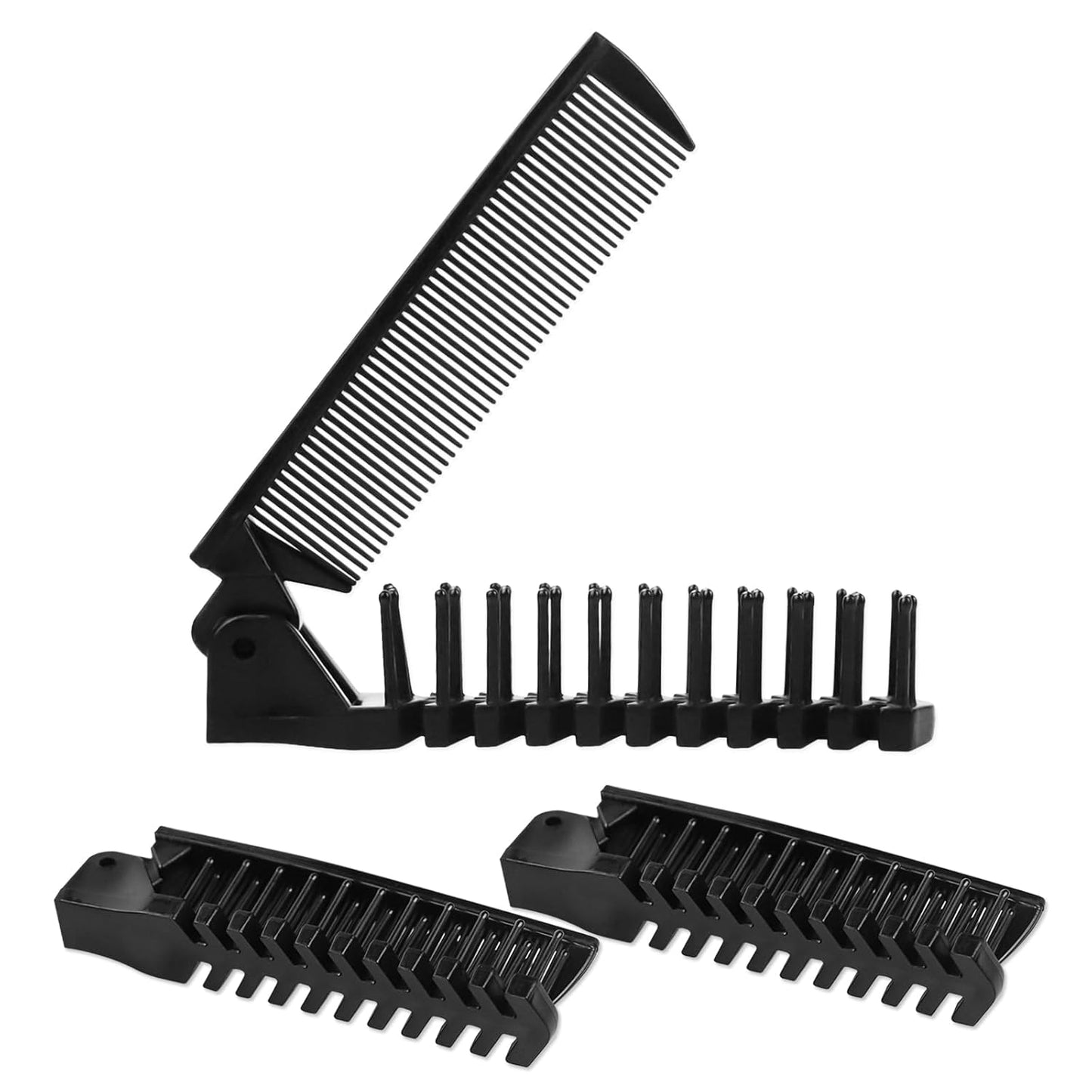 Foldable Combs in Bulk Individually Wrapped, Travel Pocket Hair Comb, Folding Hair Brush Double Headed, Brush Comb Styling Tool for Men Women Combs, Black (One Size, 200, Count)