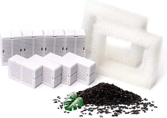 10 Pcs Cat Water Fountain Filters Replacement Filter for Automatic Dog Water Bowl Dispenser Best Replaced in 3-4 Weeks(8 Carbon Filters + 2 Foam)