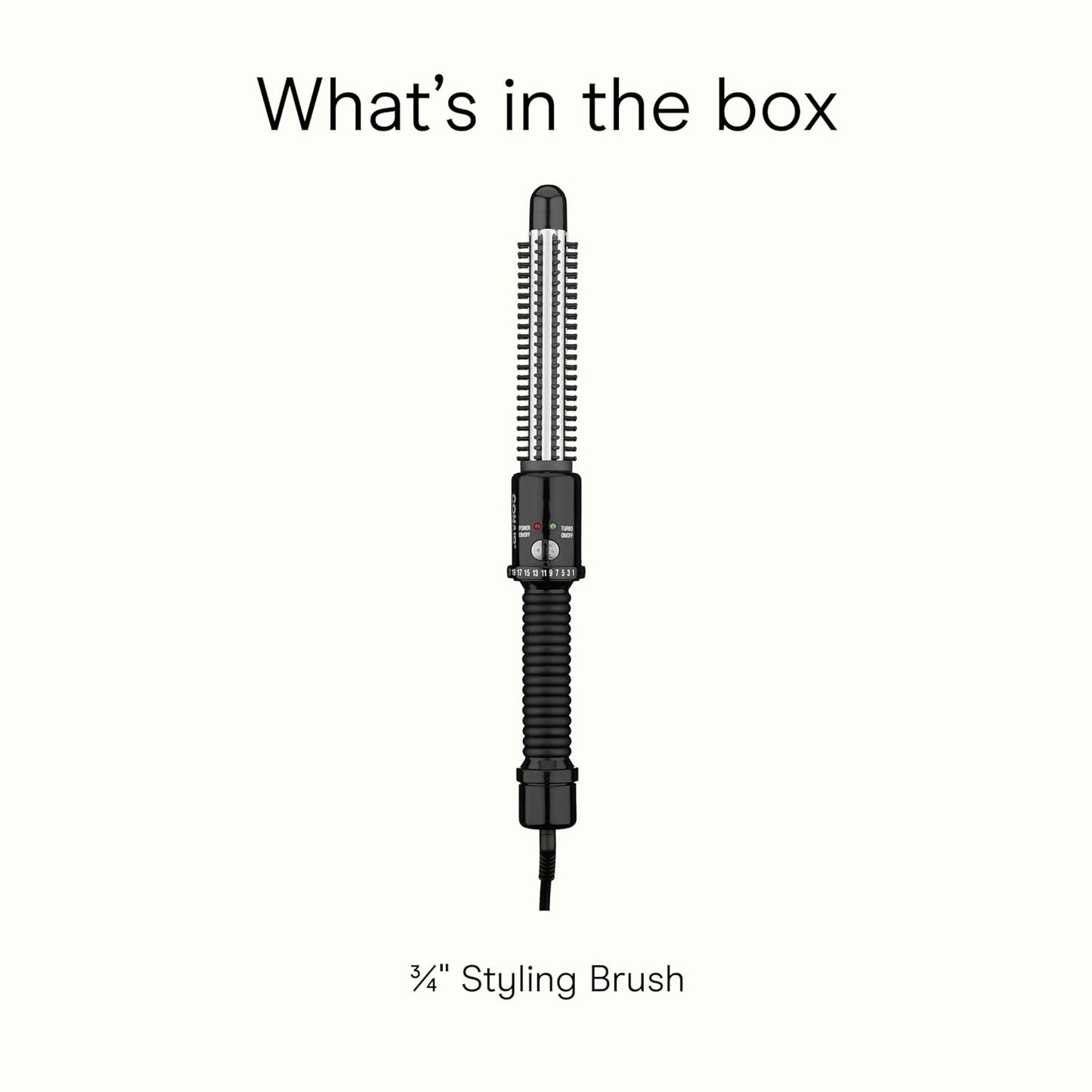 Conair Instant Heat Curling Iron Brush, 3/4-Inch Barrel Curling Brush for Short Hair, 30-Second Heat-Up with 25 Heat Settings for All Hair Types, Black