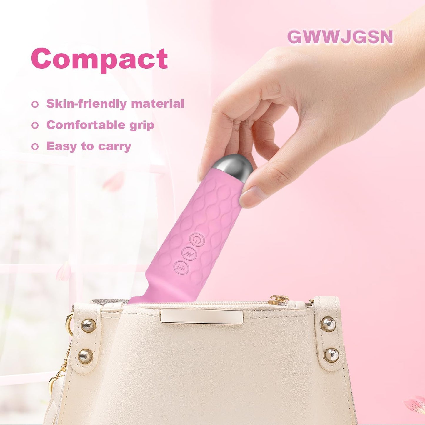 Portable Wireless Massager - 8 Speeds, 20 Modes, 3-Second Press to Power On, for Neck, Back, Arms, Legs Muscle Relaxation (Rose Pink)