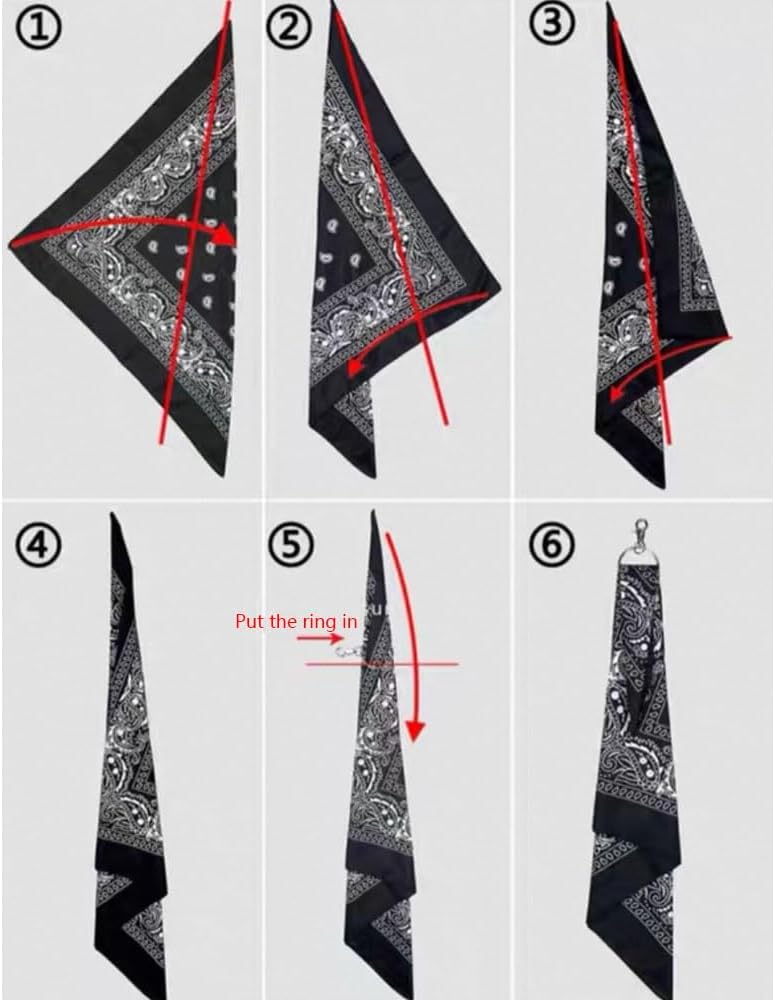 Punk Hip Hop Jean Pants Chain Belt Waist Chains Bandana Acrylic Keychain