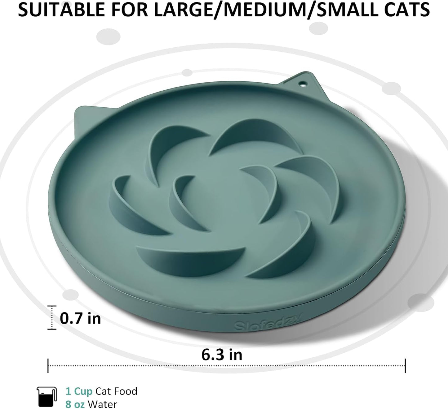 Slow Feeder Cat Bowl 2 Packs, Durable Anti-Gulping Cat Food Bowl for Healthy Digestion, Easy to Clean for Wet/Dry Food (Cyan+Yellow)