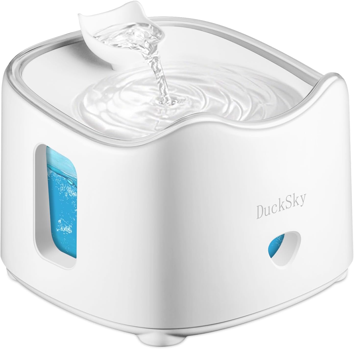Ducksky Cat Water Fountain:Pet Drinking Fountain for Cats - Automatic Dog Water Dispenser Bowl,Water-Electricity Separation,Double Layered Water-Bucket & Visualization of Water-Level